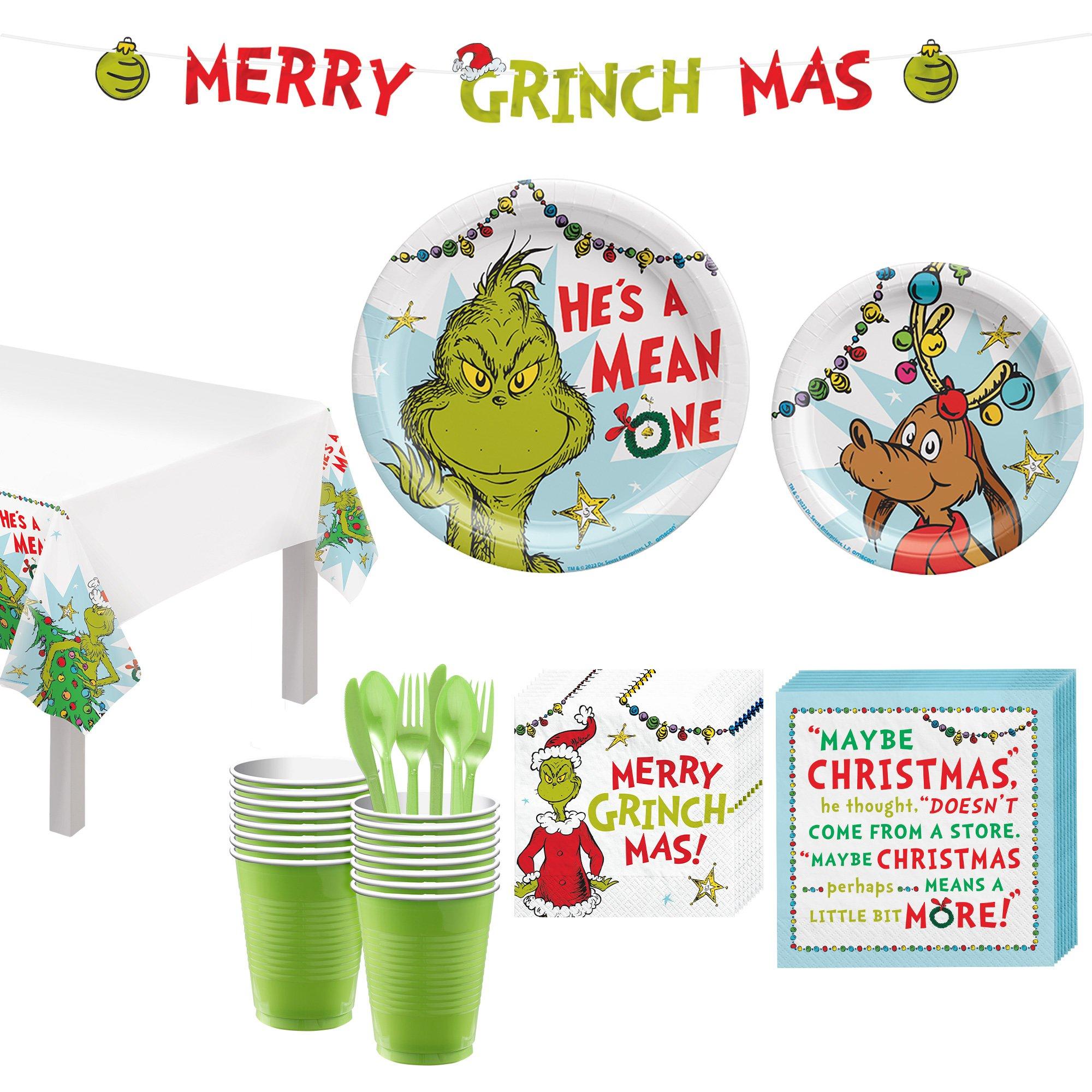 Merry Grinchmas Tableware Kit for 16 Guests Party City