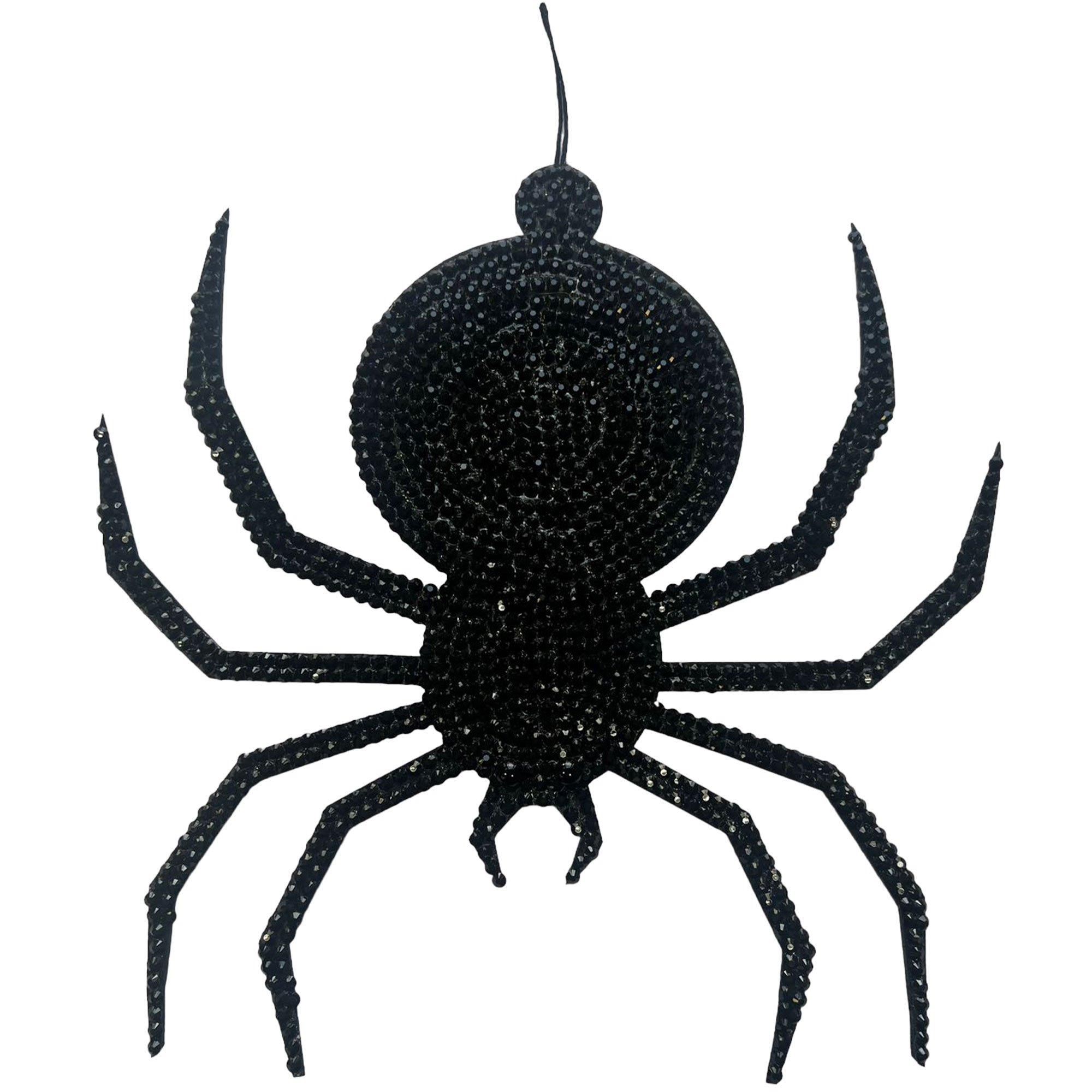 Rhinestone Spider Hanging Decoration, 15in x 14in