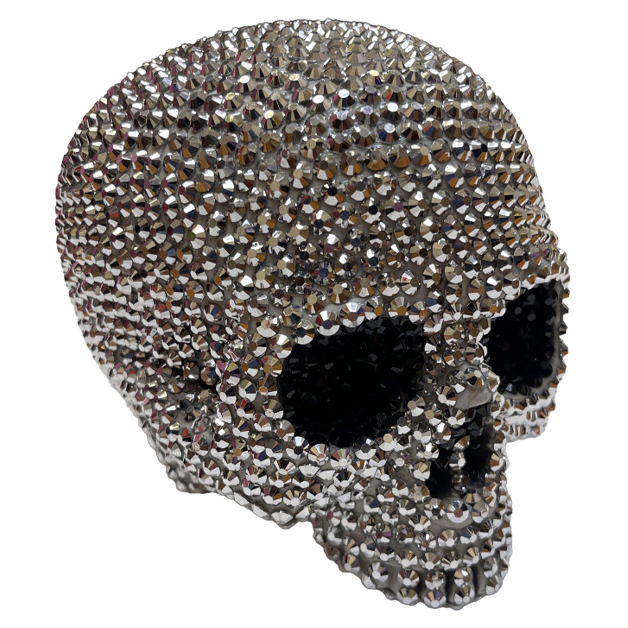 Rhinestone Skull Decoration, 7in x 5in