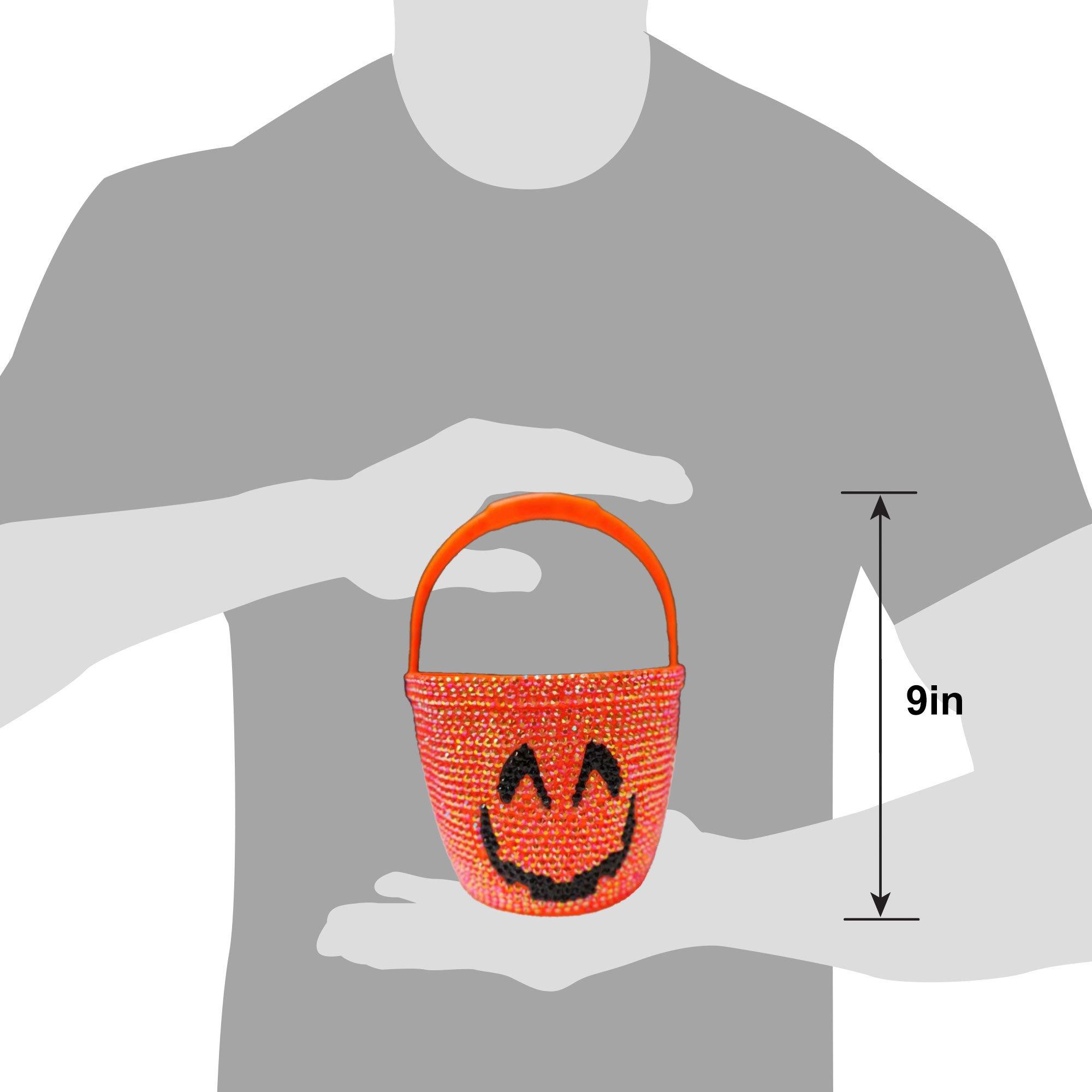 Rhinestone Pumpkin Treat Bucket, 6in x 9in