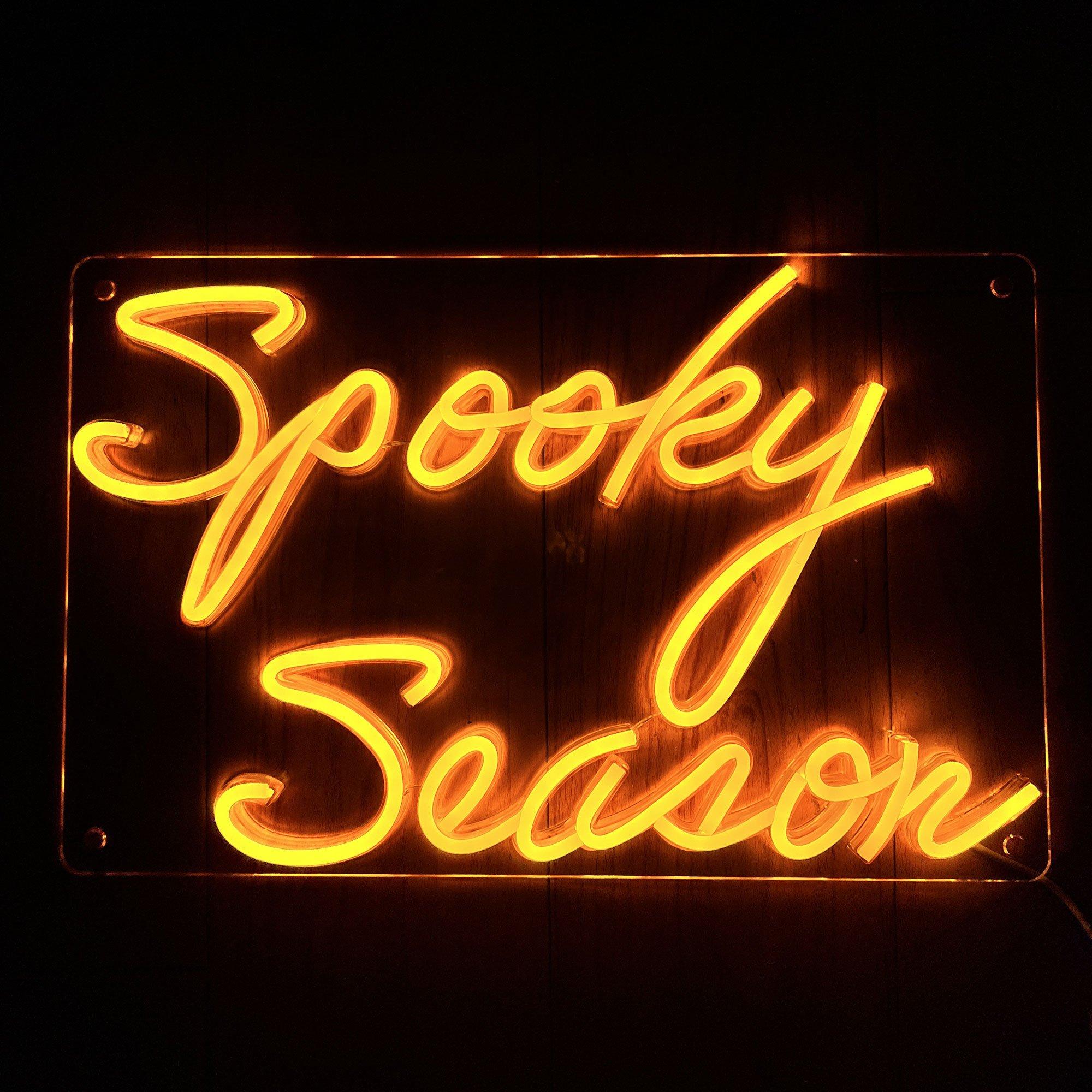 Light-Up Spooky Season Plastic Faux-Neon Sign