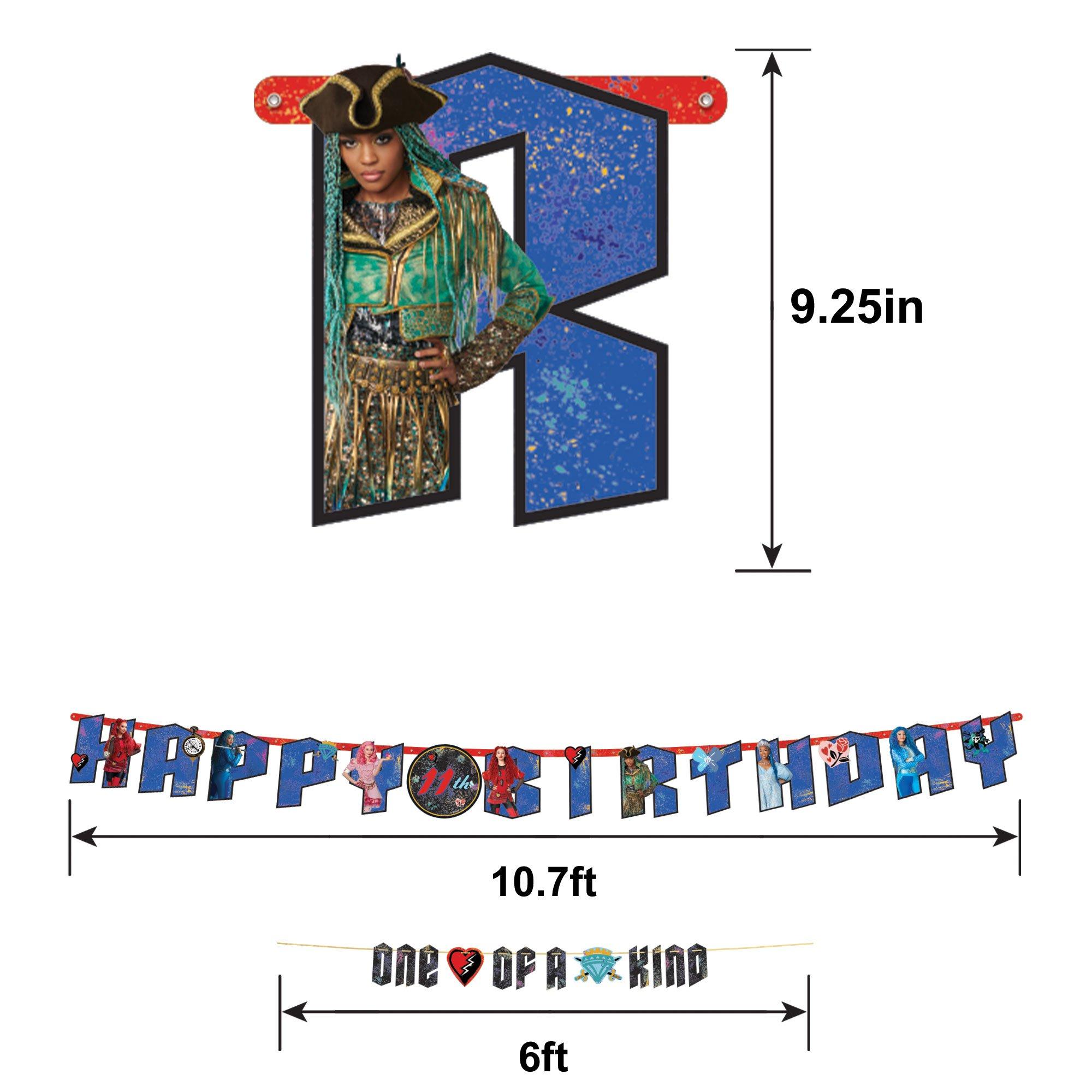 Descendants 4 Add an Age Cardstock Birthday Banner Set, 2pc