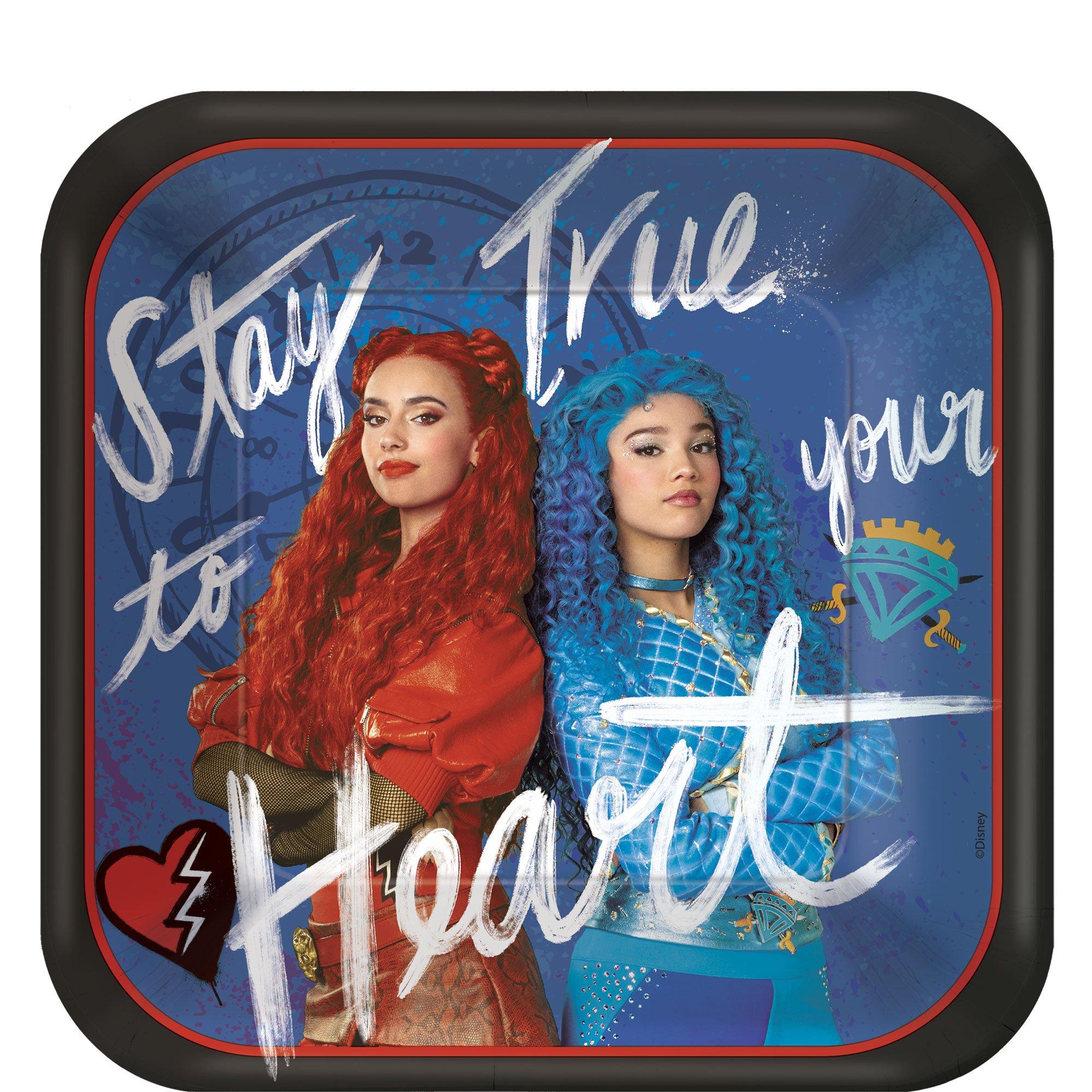 Red & Chloe Stay True Square Paper Lunch Plates, 9in, 8ct - Descendants 4