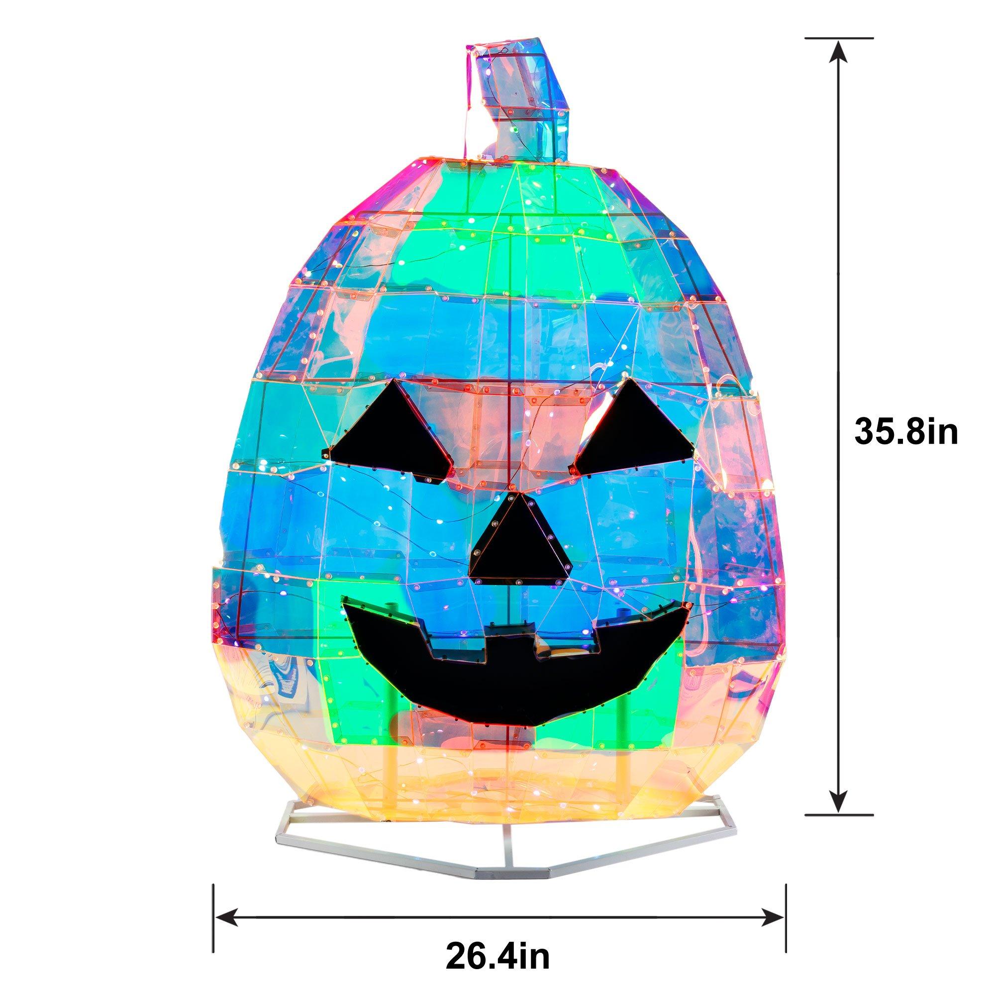 Light-Up Holographic Jack-o'-Lantern Pumpkin, 3ft - Halloween Decoration