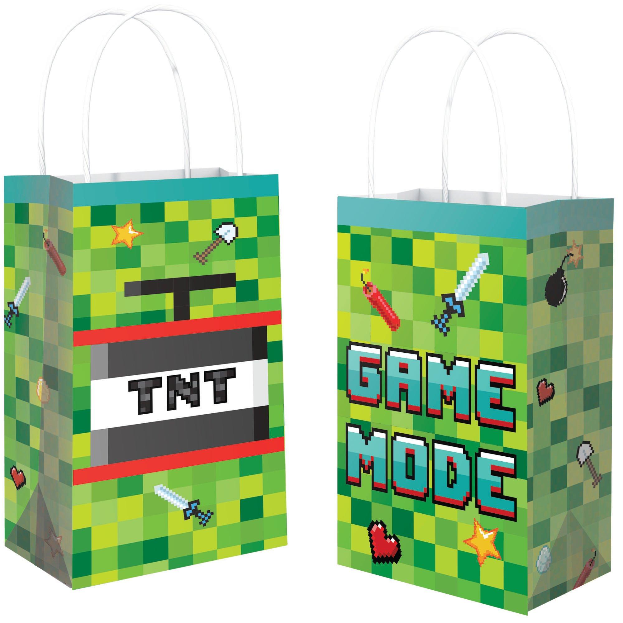 Pixel Party Paper Favor Bags, 5.25in x 8.25in, 8ct