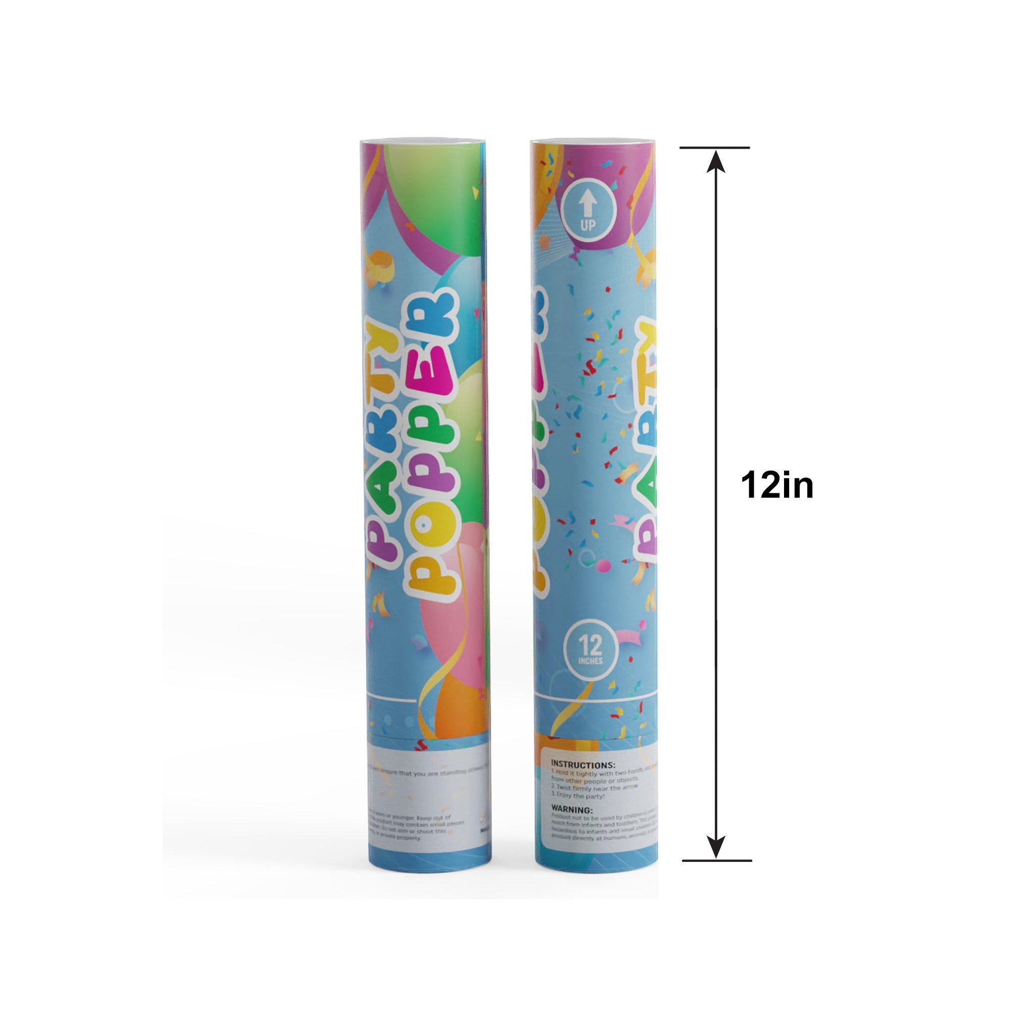 Multicolor Biodegradable Party Popper Confetti Cannon, 12in