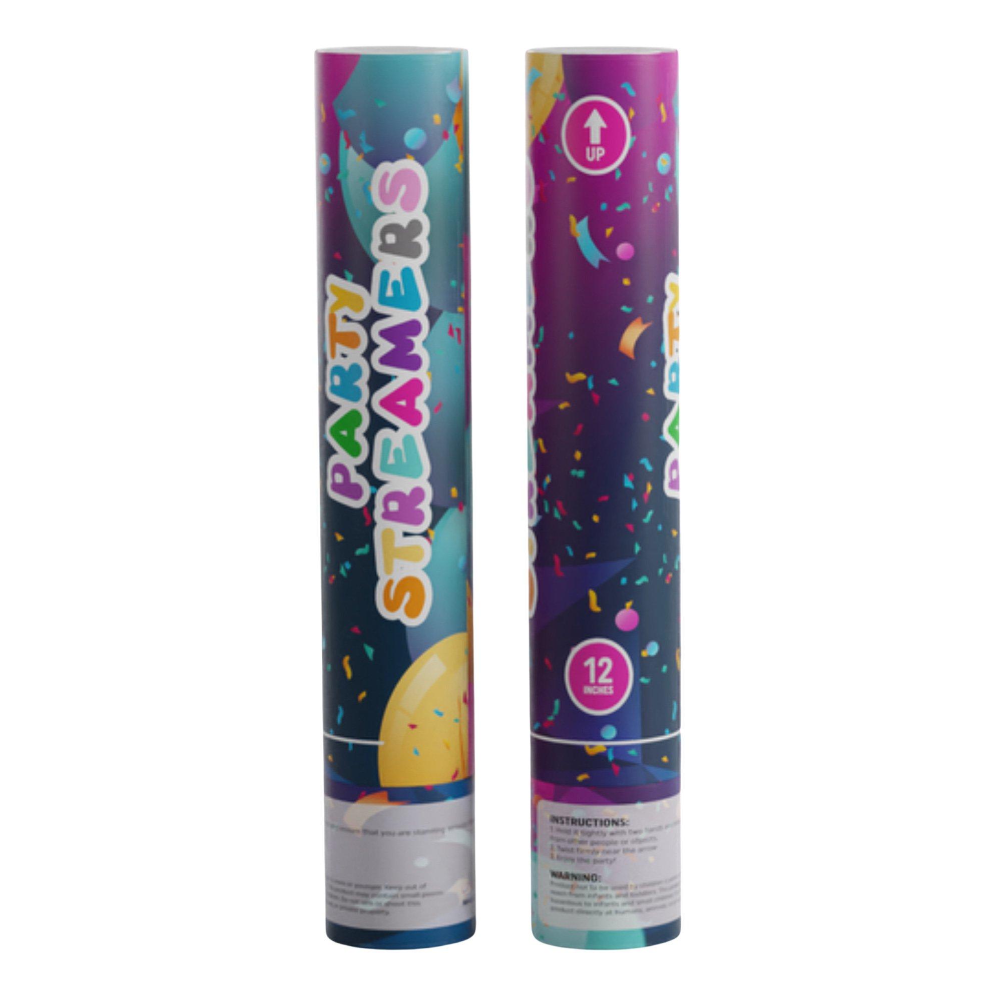 Multicolor Party Streamer Confetti Cannon, 12in