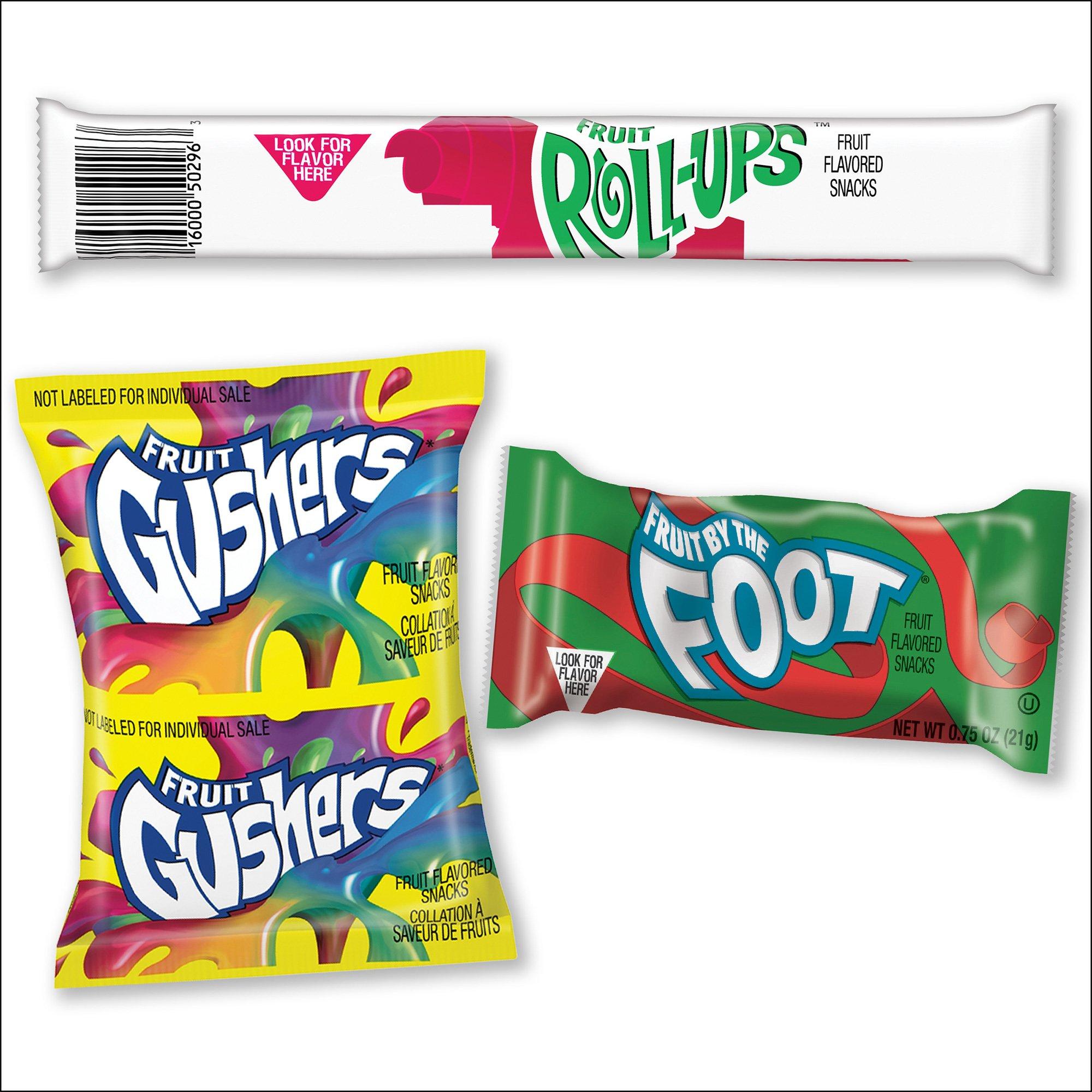 Fruit-Flavored Snacks Variety Pack, 8pc - Fruit Roll-Ups, Fruit by the Foot & Fruit Gushers