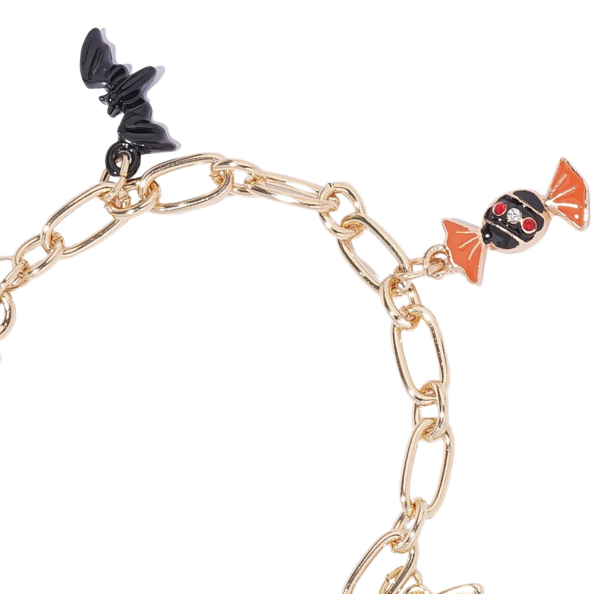 Black Cat, Pumpkin & Mystical Eye Charm Bracelet