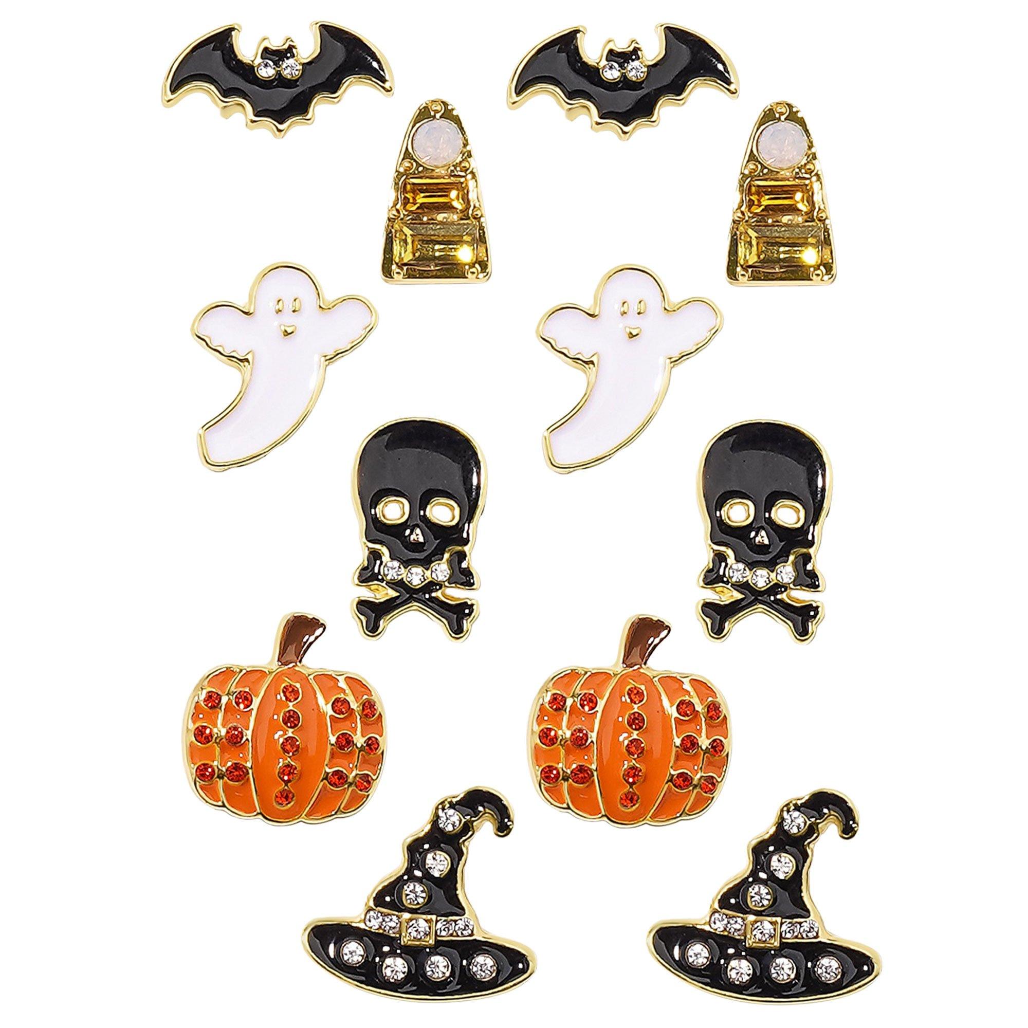 Halloween Icons Mini Stud Earring Set, 6pc