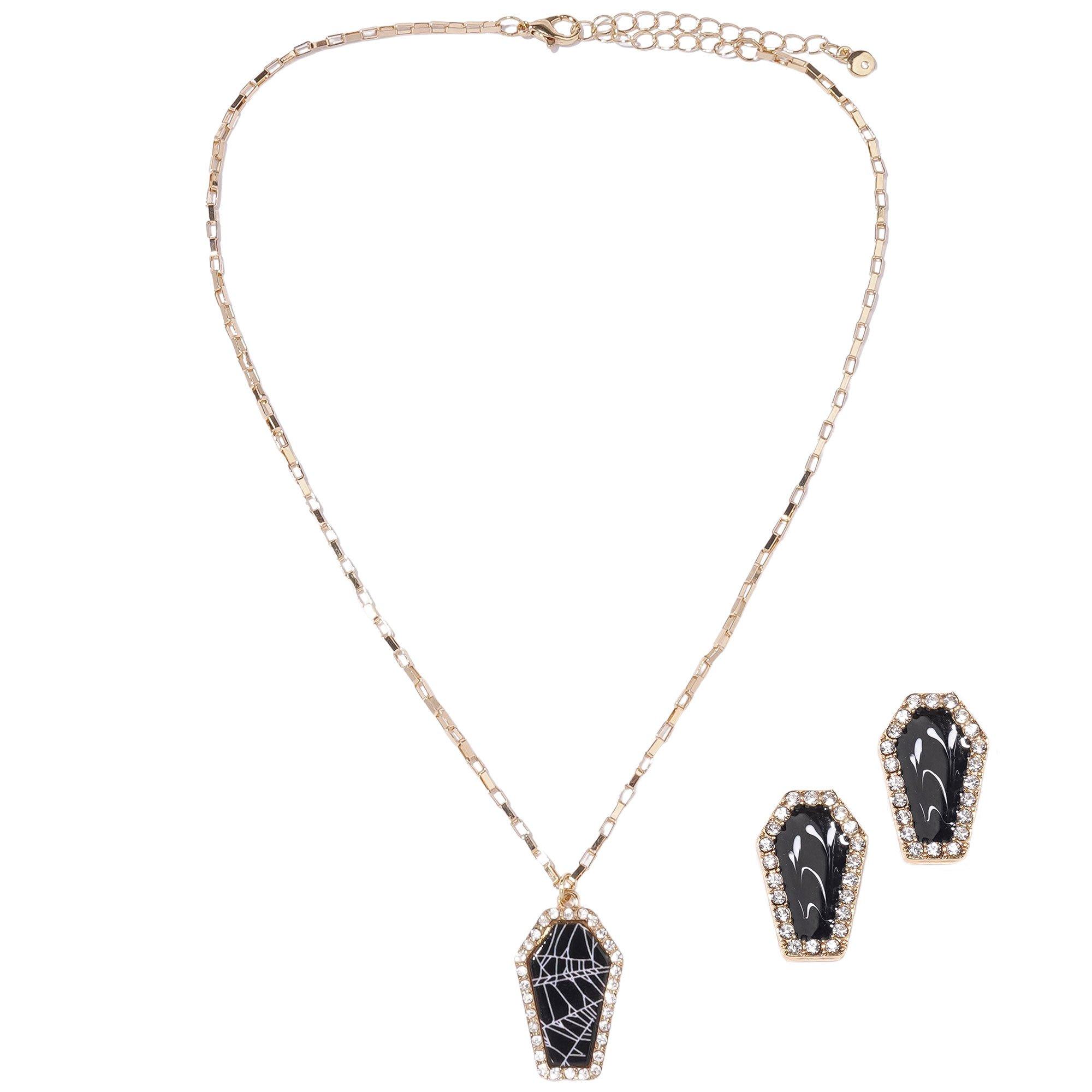 Black Coffin Pendant Necklace Party City