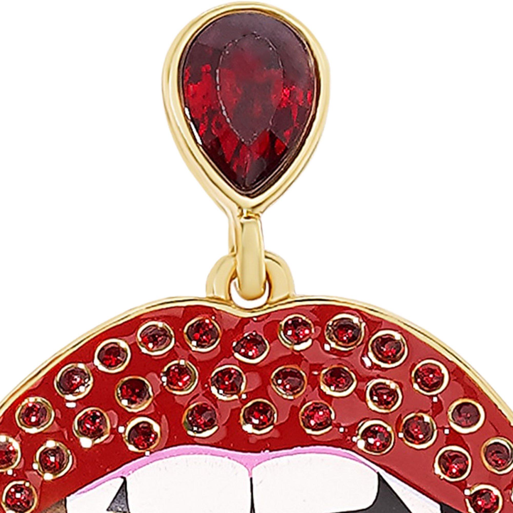 Rhinestone Red Blood Drip Lip Earrings