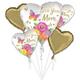 Butterfly & Flowers Mother's Day Foil Balloon Bouquet with Gold Mom Balloon Weight