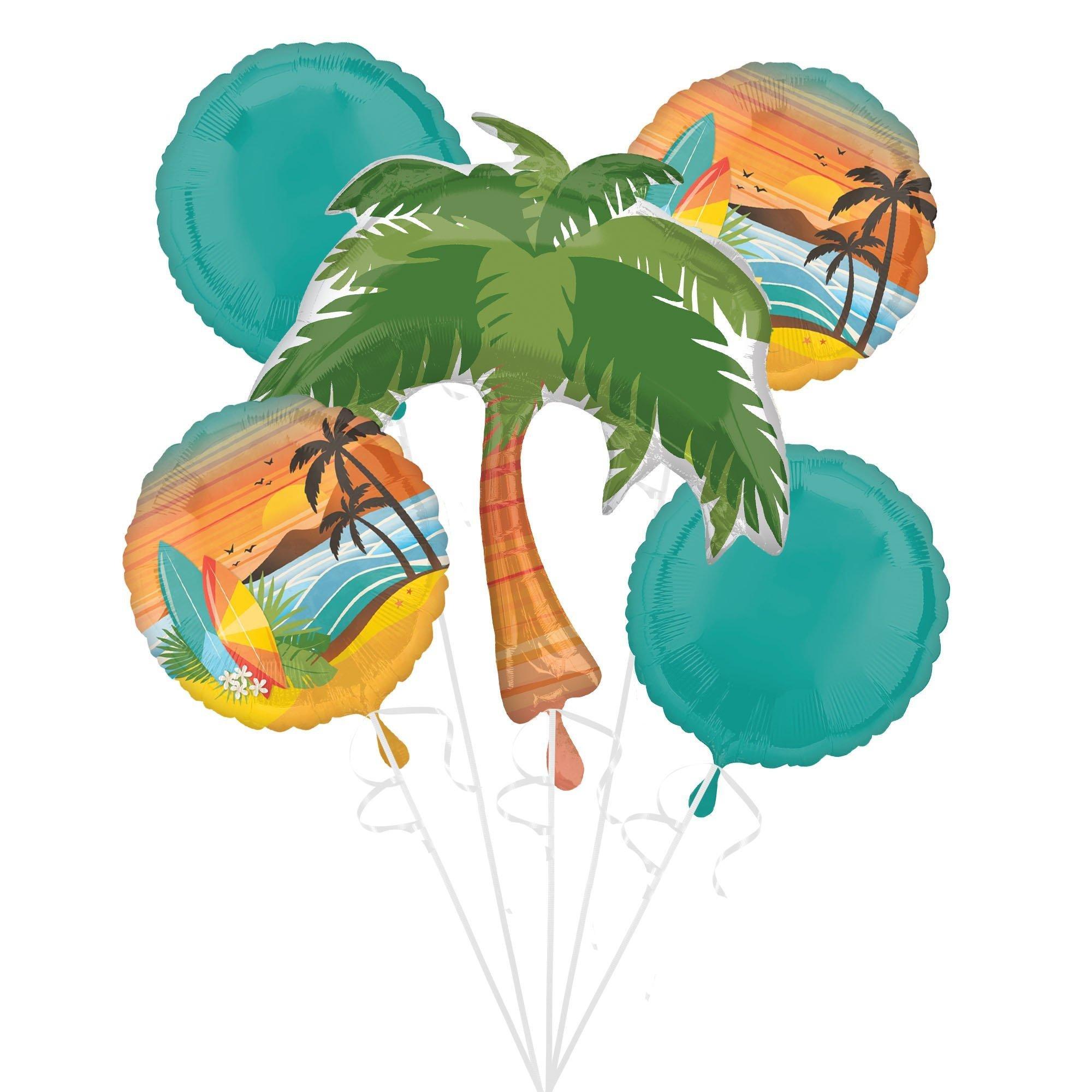 AirLoonz Palm Tree & Beach Life Foil Balloon Set, 6pc