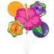 Summer Hibiscus Foil Balloon Bouquet with Pineapple Balloon Weight