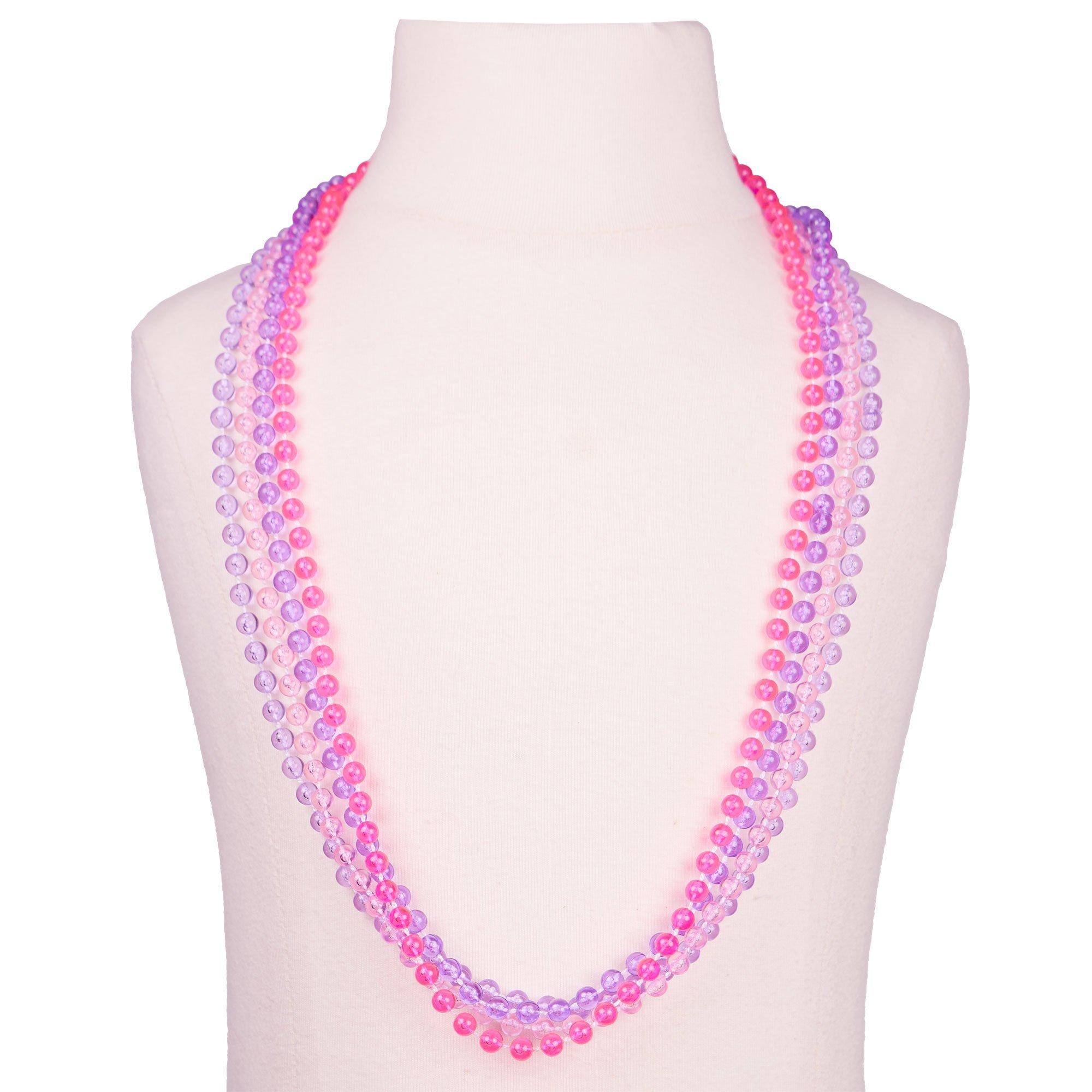 Pink & Purple Necklace, Ring, & Bracelet Set, 12pc