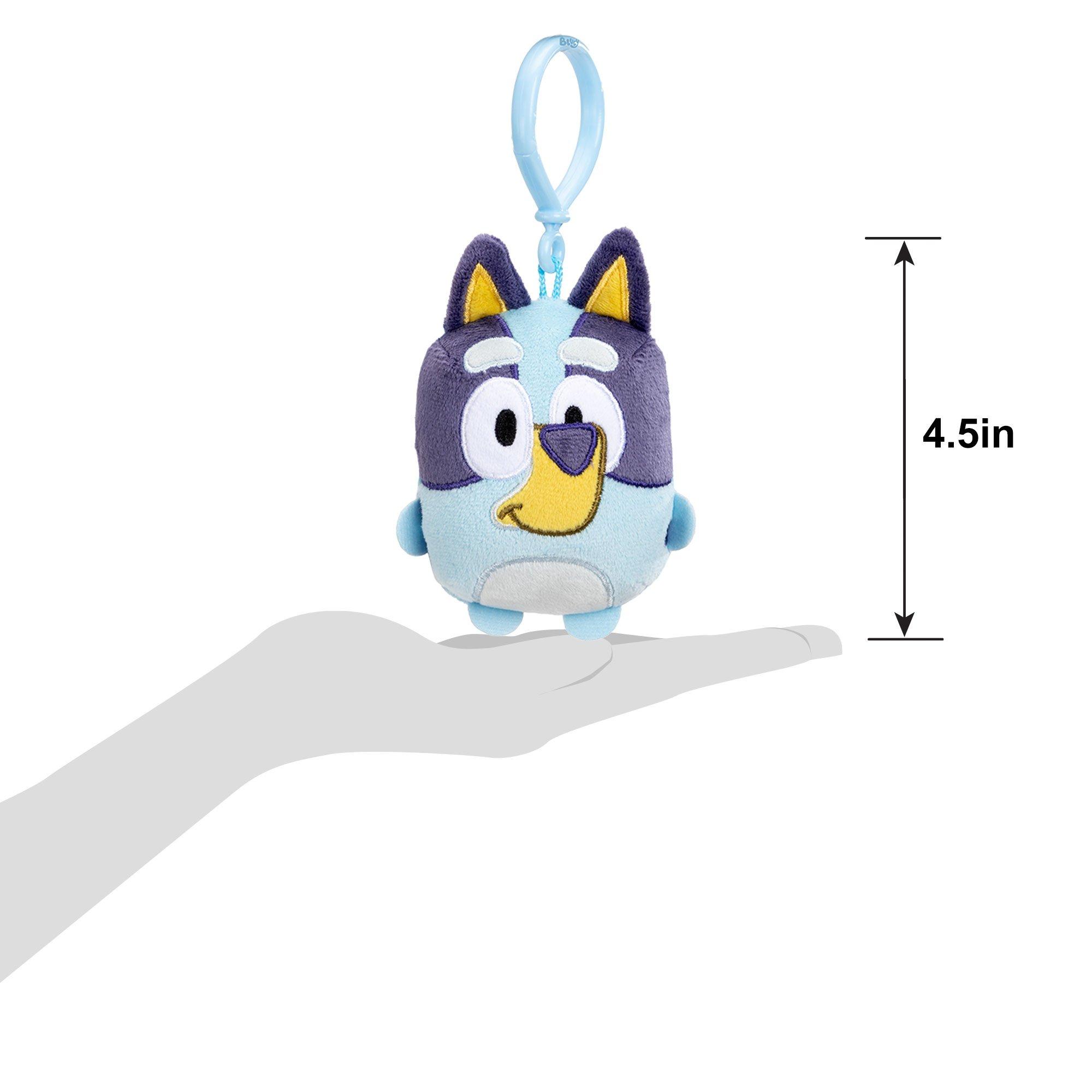 Bluey Mini Clip-On Plush Toy, 1pc, 4.5in x 3.25in - Assorted Characters