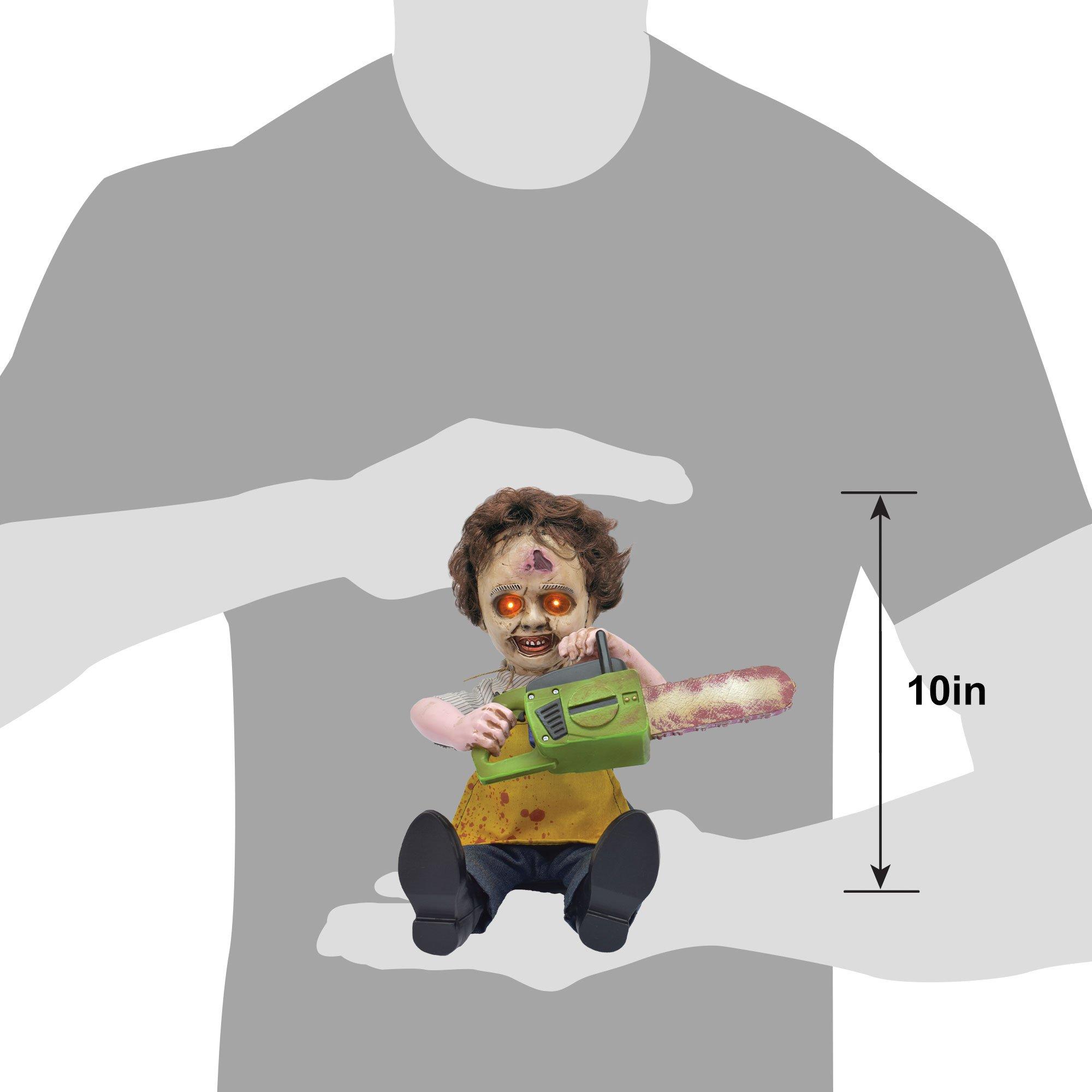 Animatronic Light-Up Sitting Leatherface® Doll Decoration, 10in - The Texas Chainsaw Massacre