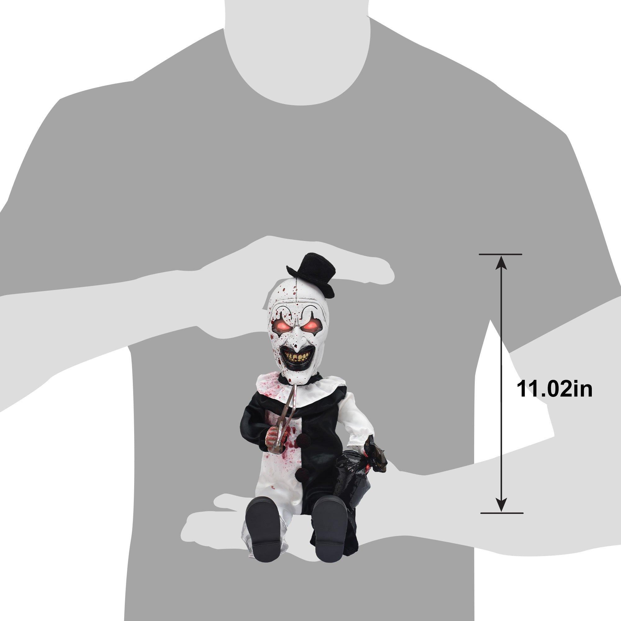 Animatronic Light-Up Sitting Art the Clown Doll Decoration, 11.2in - Damien Leone's Terrifier
