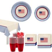 Americana Stripe Tableware Kit for 16 Guests