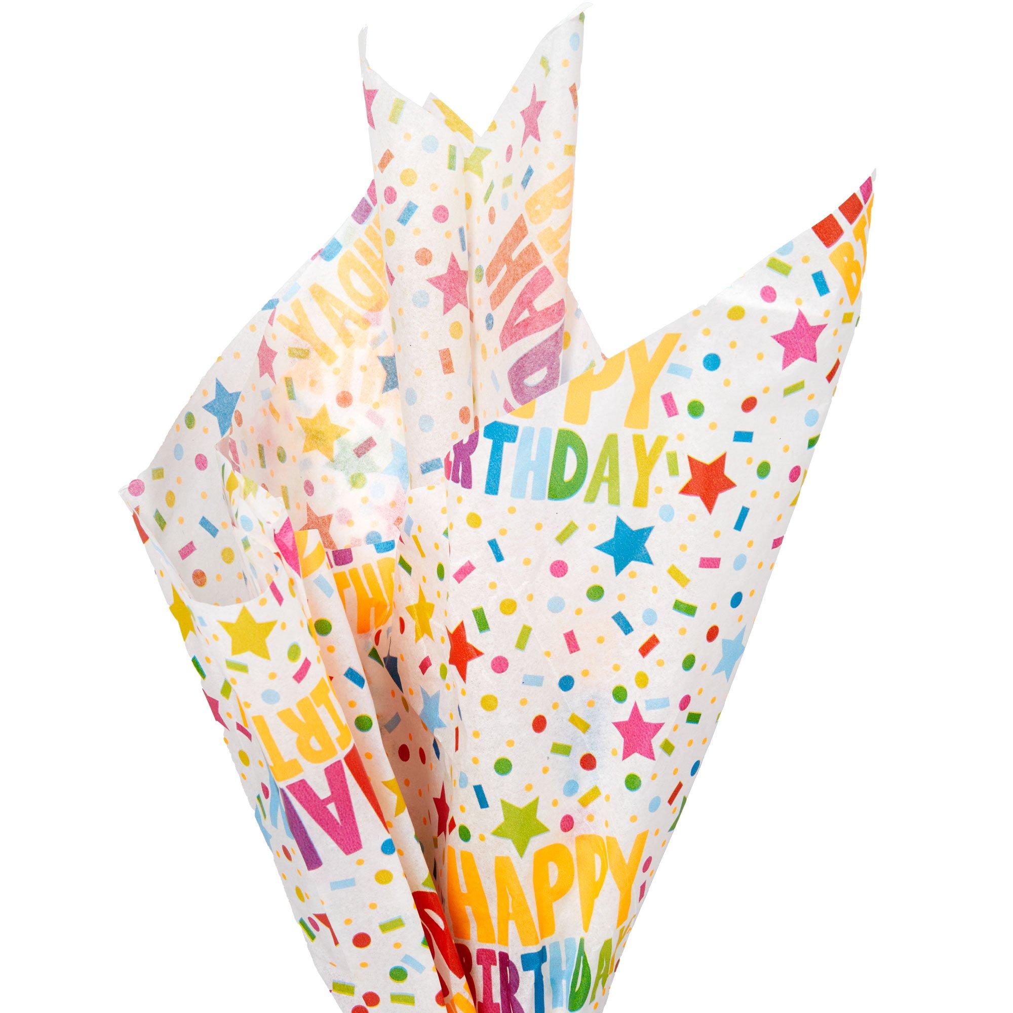 Multicolor Happy Birthday Tissue Paper, 20in x 20in, 8ct