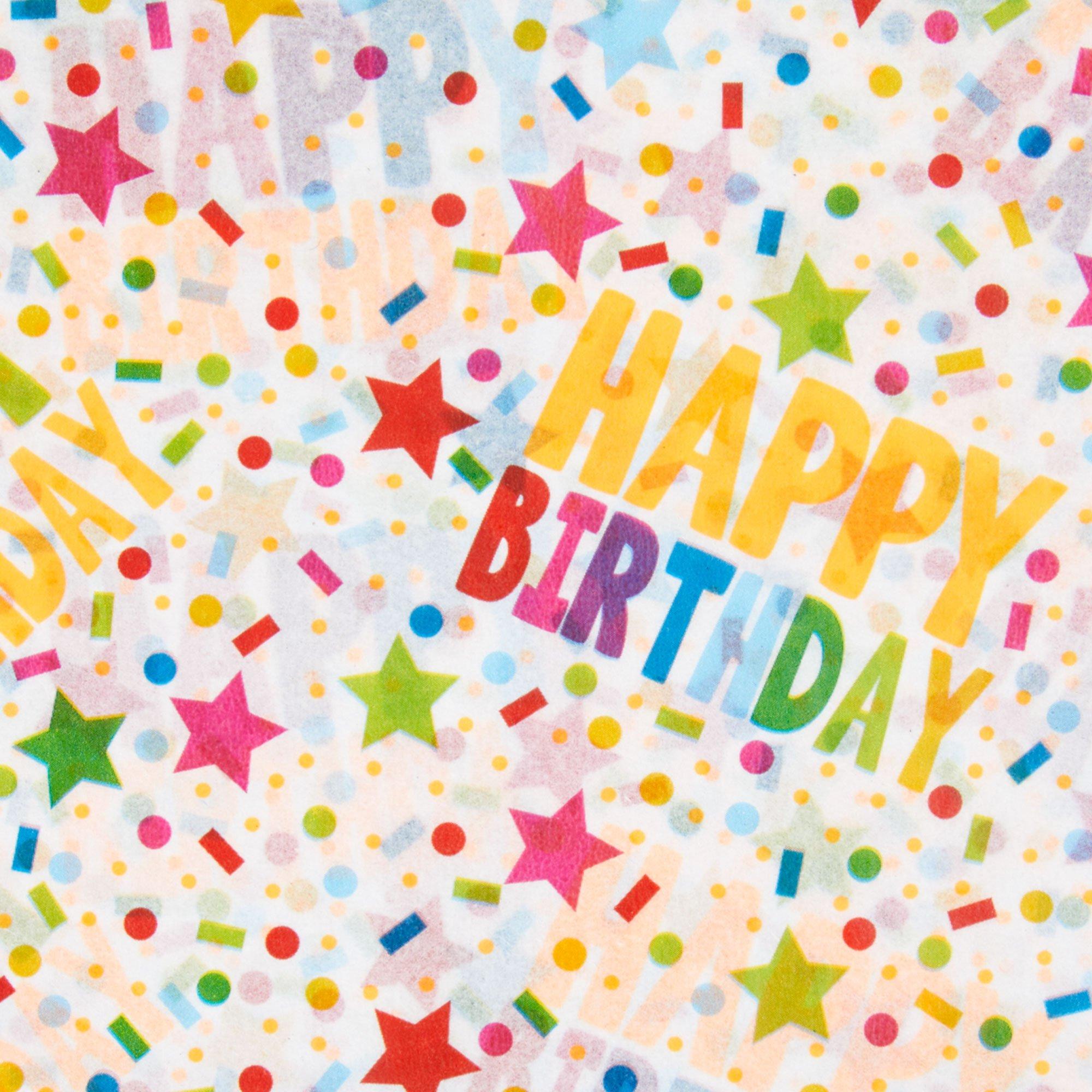 Multicolor Happy Birthday Tissue Paper, 20in x 20in, 8ct