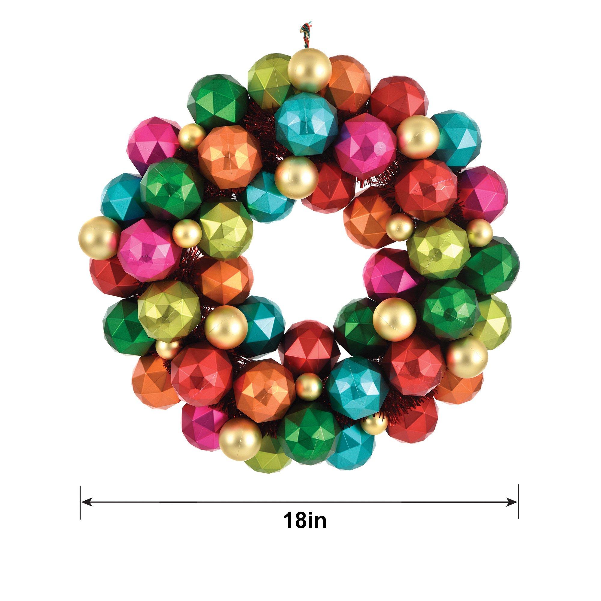 Merry Everything Plastic Ornament Wreath, 18in