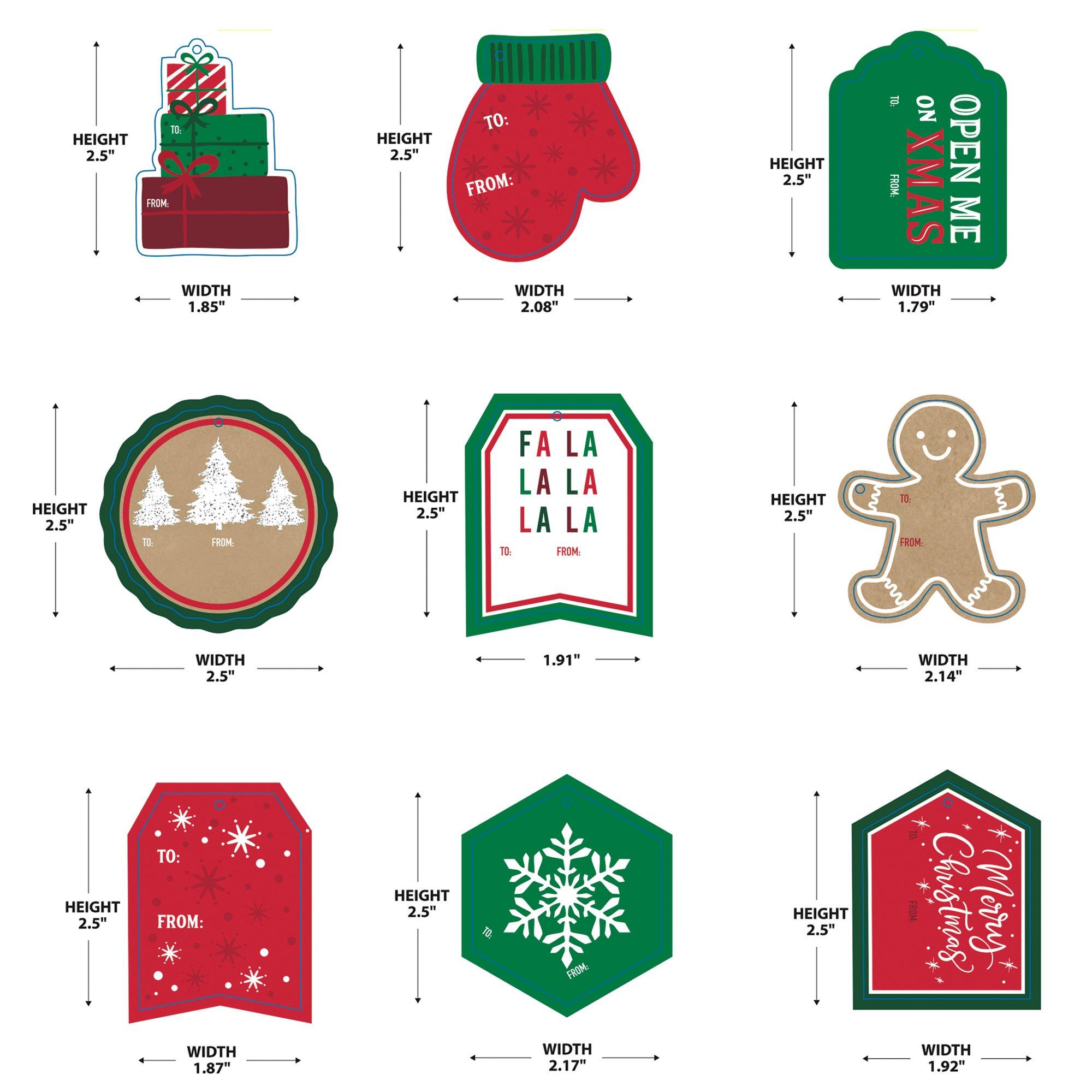 Christmas Novelty Gift Tag Set, 60pc