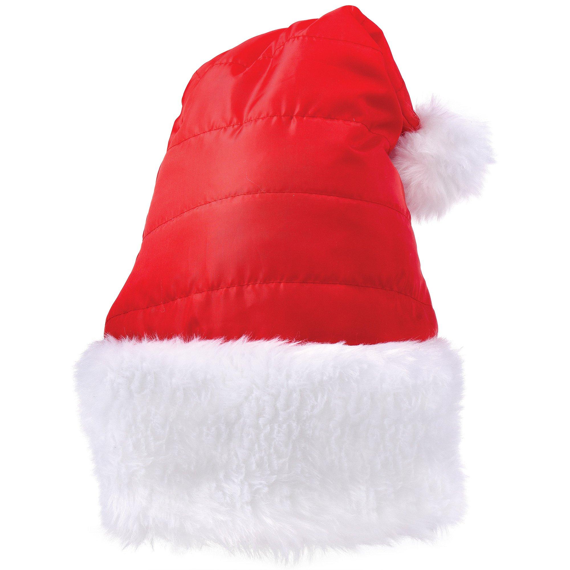 Red Puffer Adjustable Santa Hat