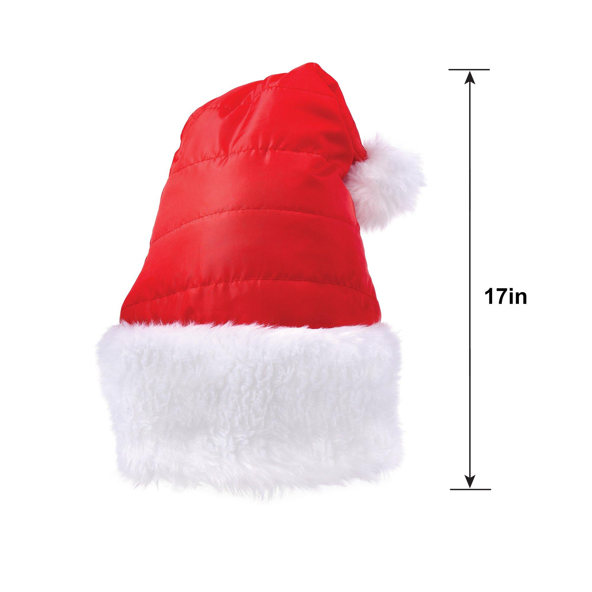 Red Puffer Adjustable Santa Hat