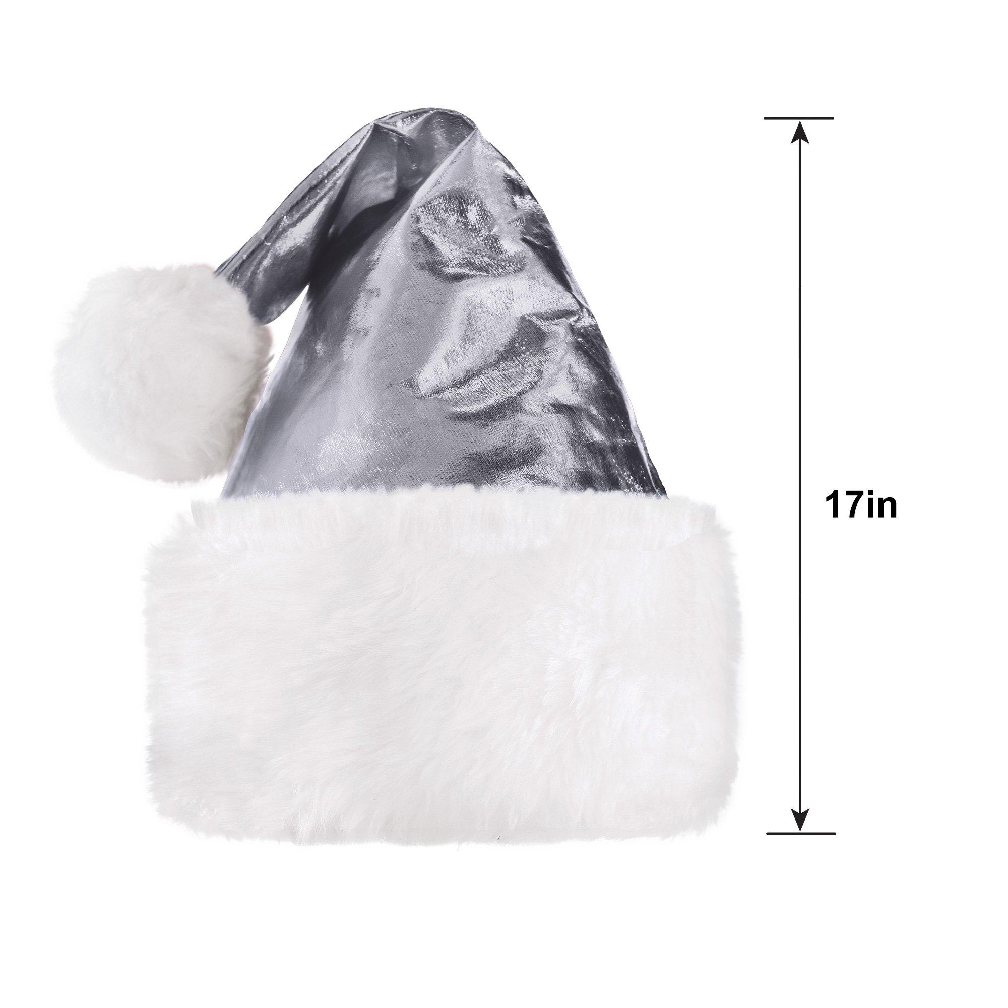 Metallic Silver Adjustable Santa Hat