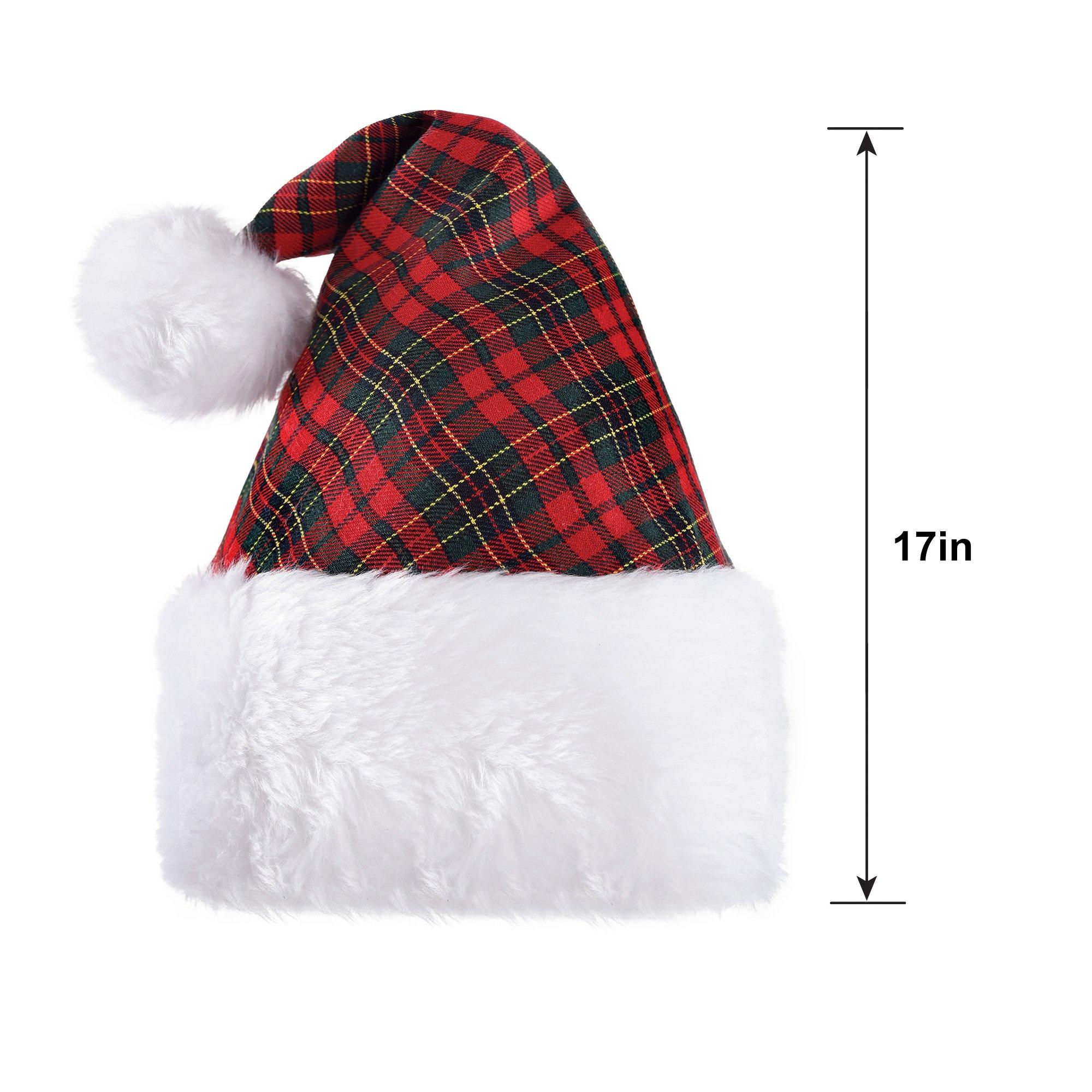 Plaid Adjustable Santa Hat