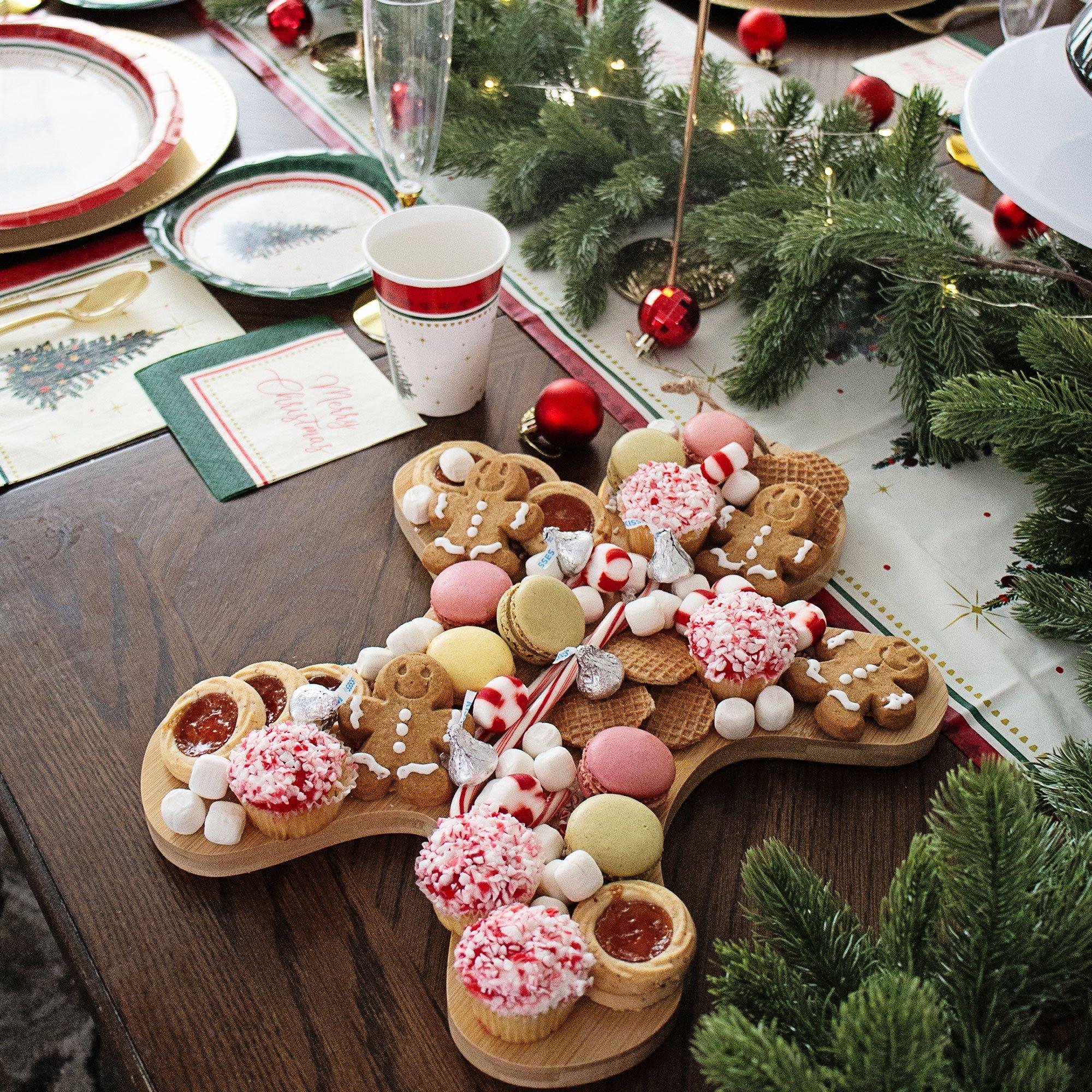 Gingerbread Cookie-Shaped Bamboo Charcuterie Board, 12.7in x 14.9in