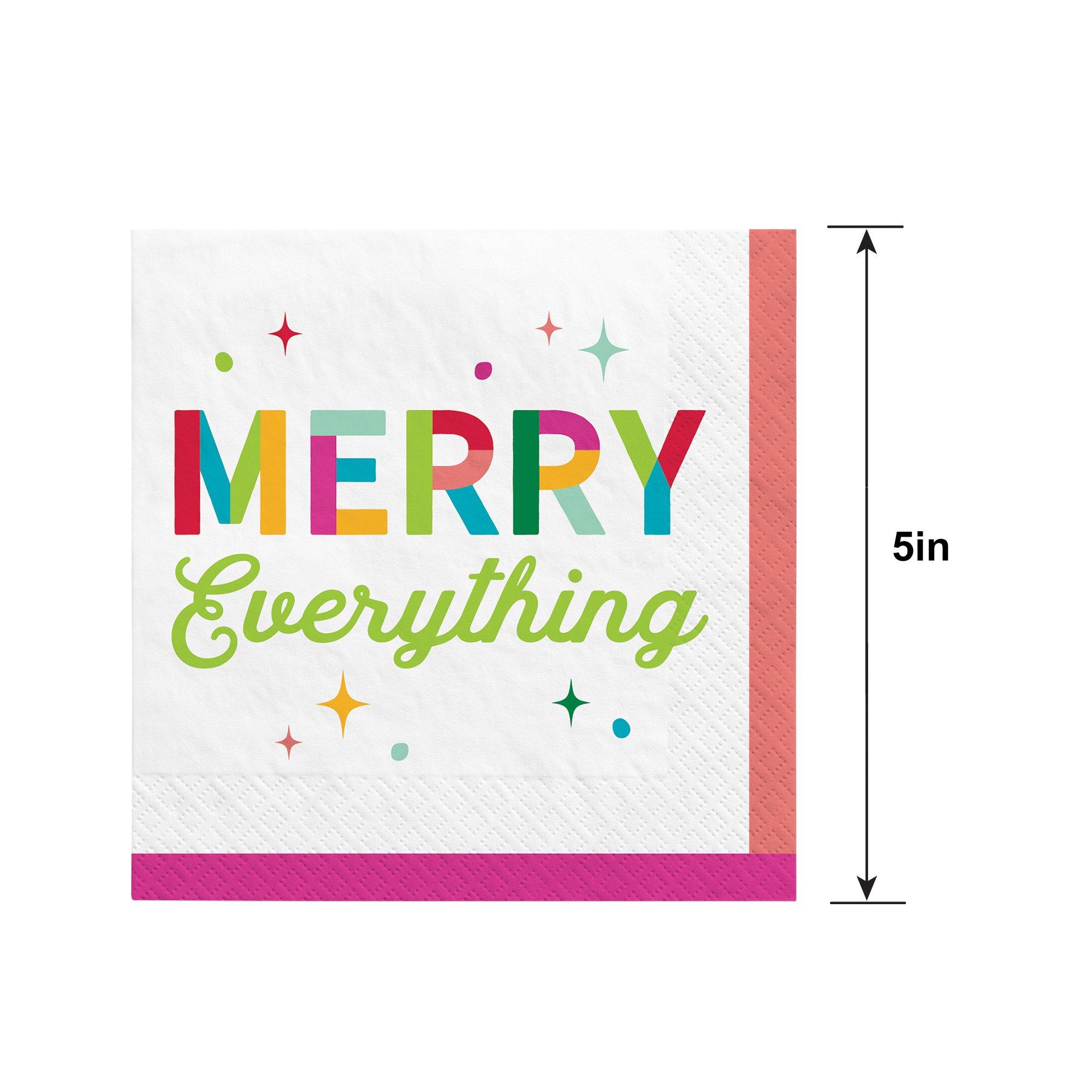 Merry Everything Paper Beverage Napkins, 5in, 16ct