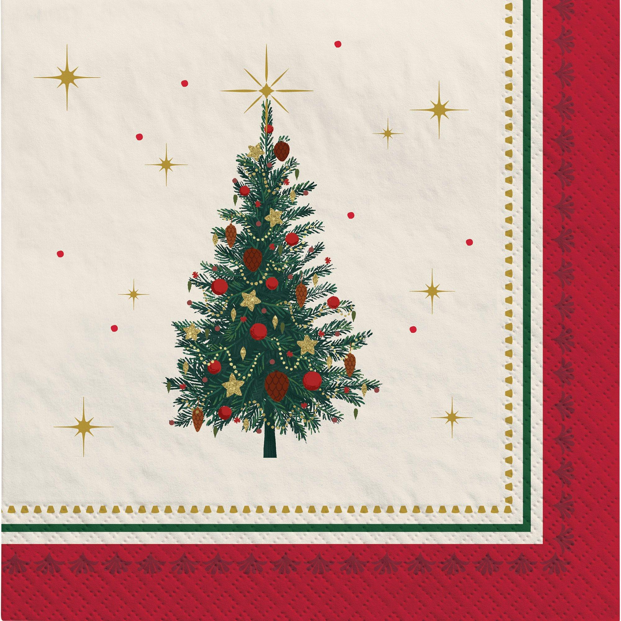 Elegant Evergreen Paper Dinner Napkins, 7.75in, 16ct