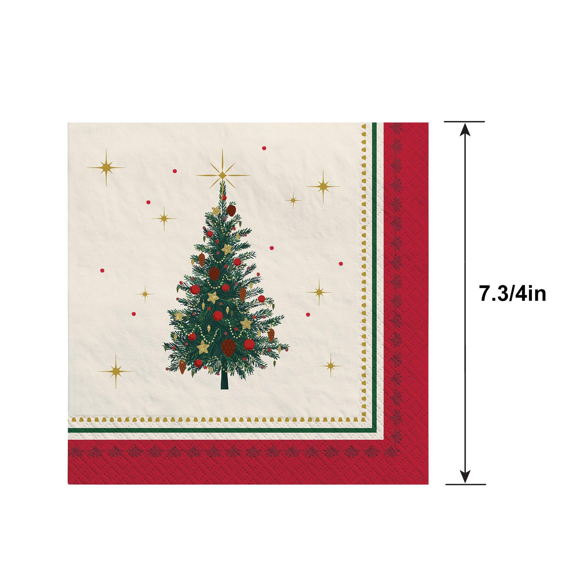 Elegant Evergreen Paper Dinner Napkins, 7.75in, 16ct