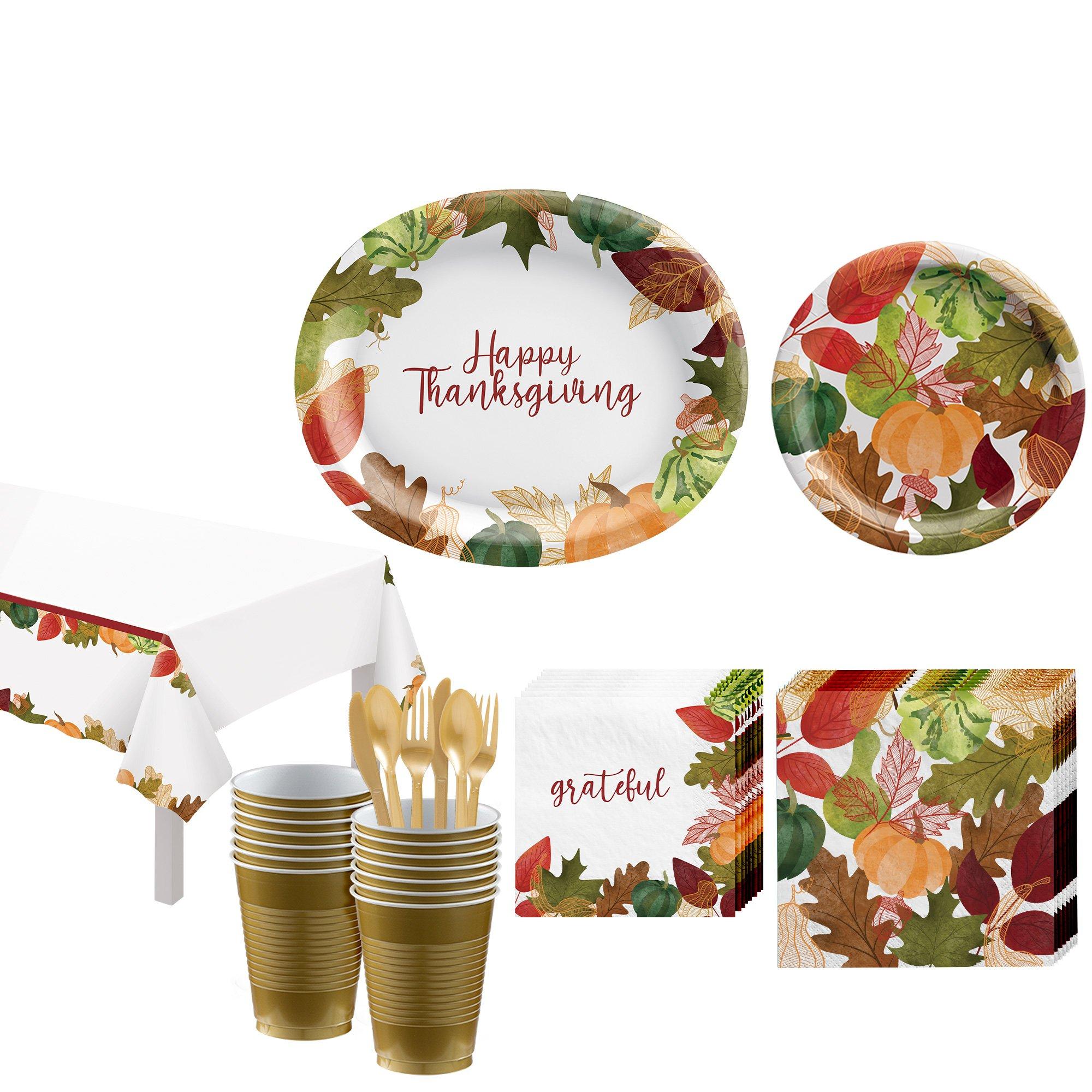 Changing Seasons Thanksgiving Tableware Kit for 20 Guests