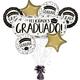 Gold Felicidades Graduado Foil Balloon Bouquet, 8pc - Sketched Impressions