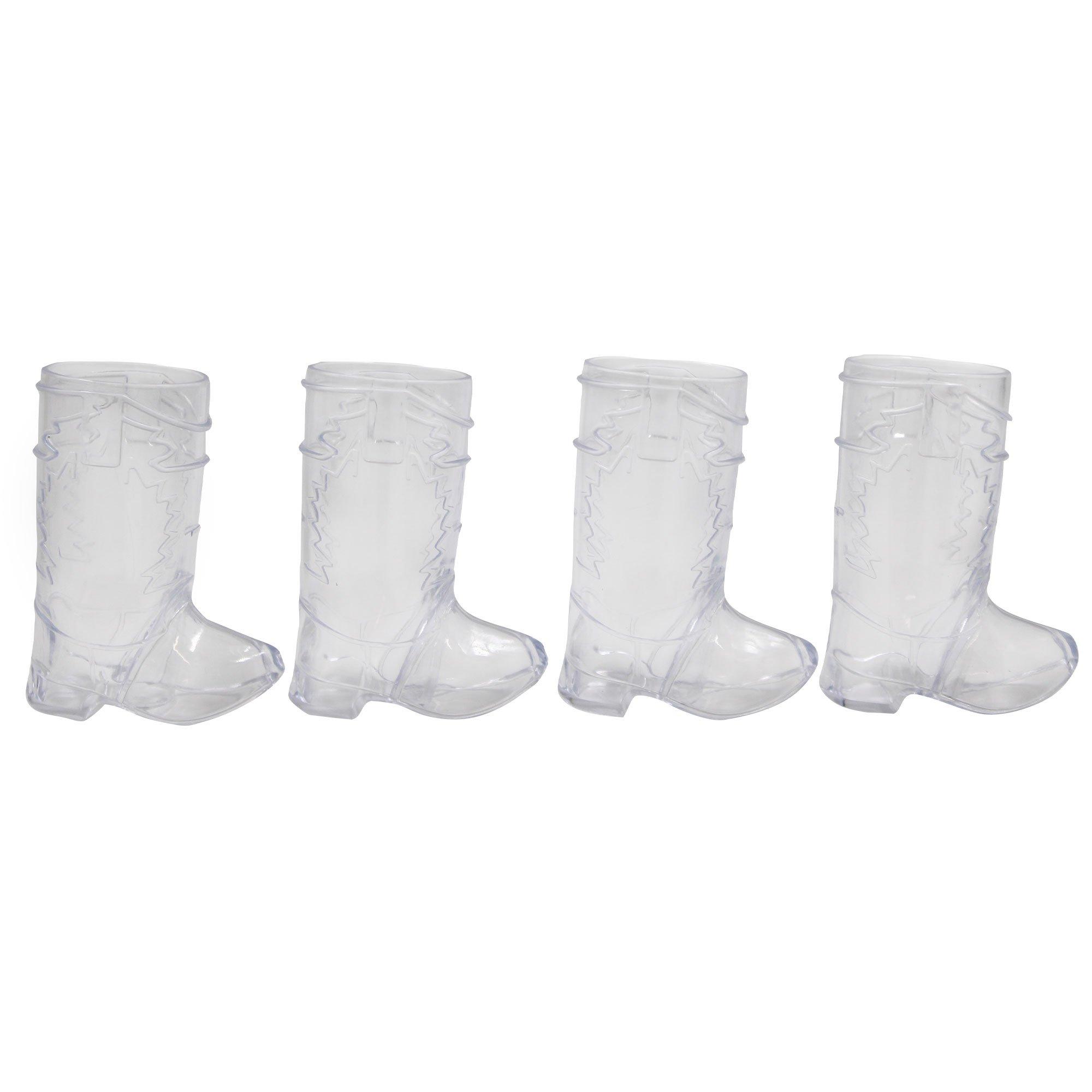 Cowboy Boot Plastic Shot Cups, 1oz, 4ct