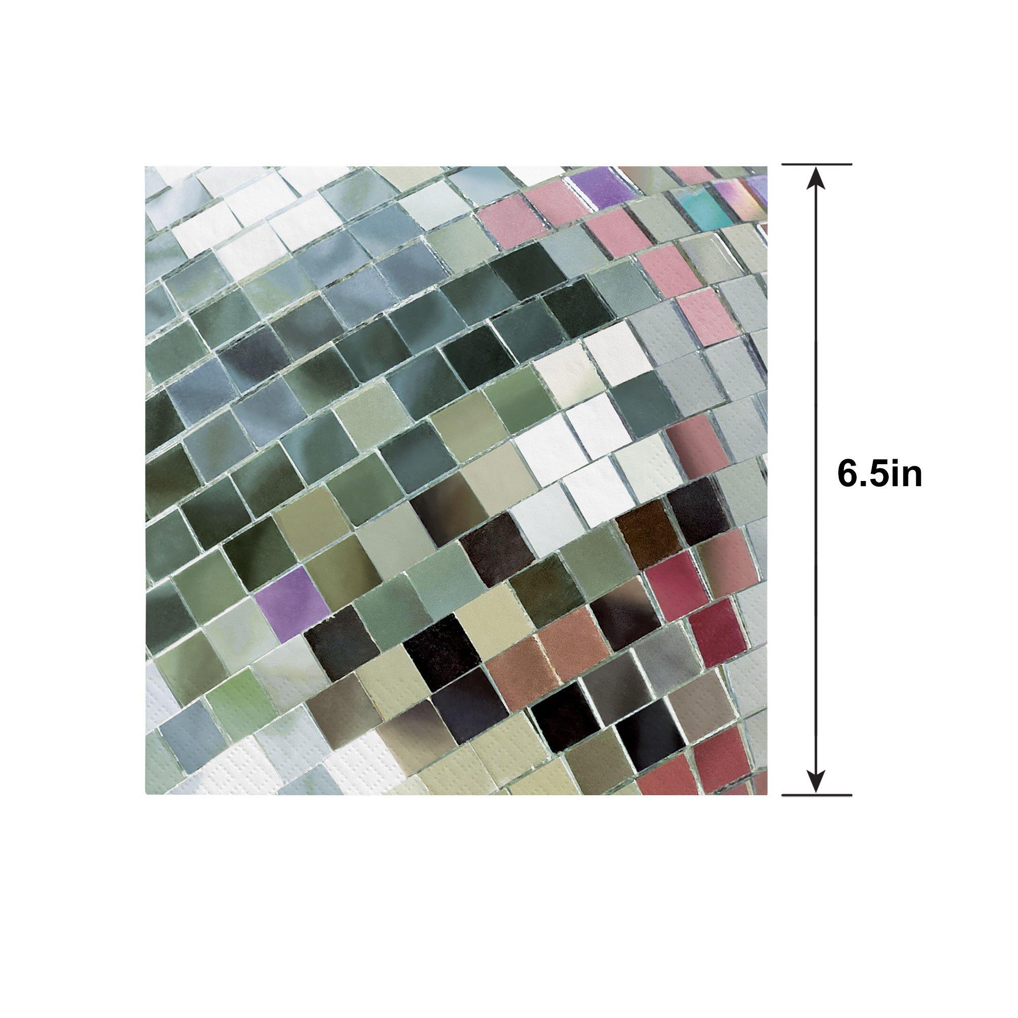 Disco Mirror Tile Paper Lunch Napkins, 6.5in, 16ct