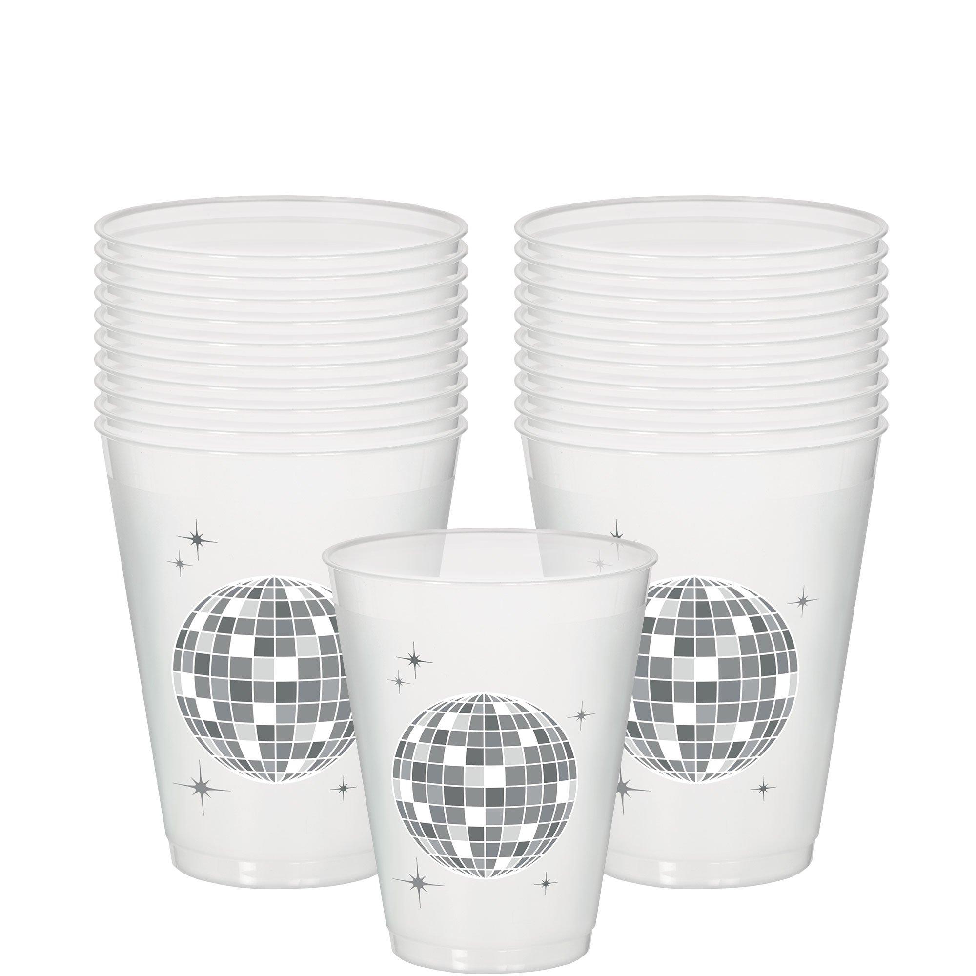 Disco Ball Plastic Cups, 18oz, 25ct