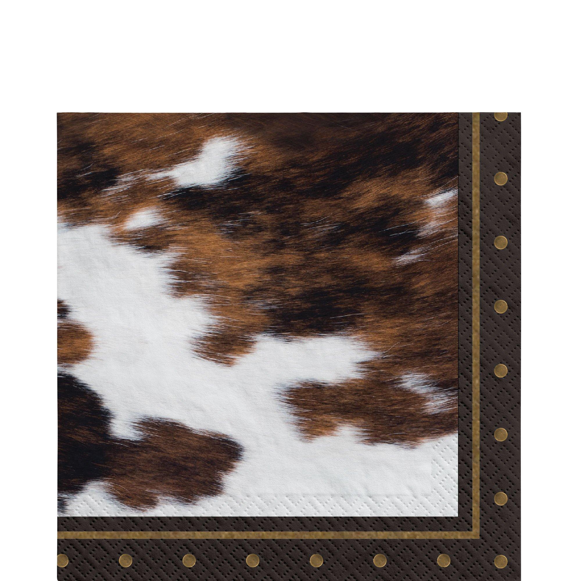 Western Cowhide Print Paper Lunch Napkins, 6.5in, 16ct