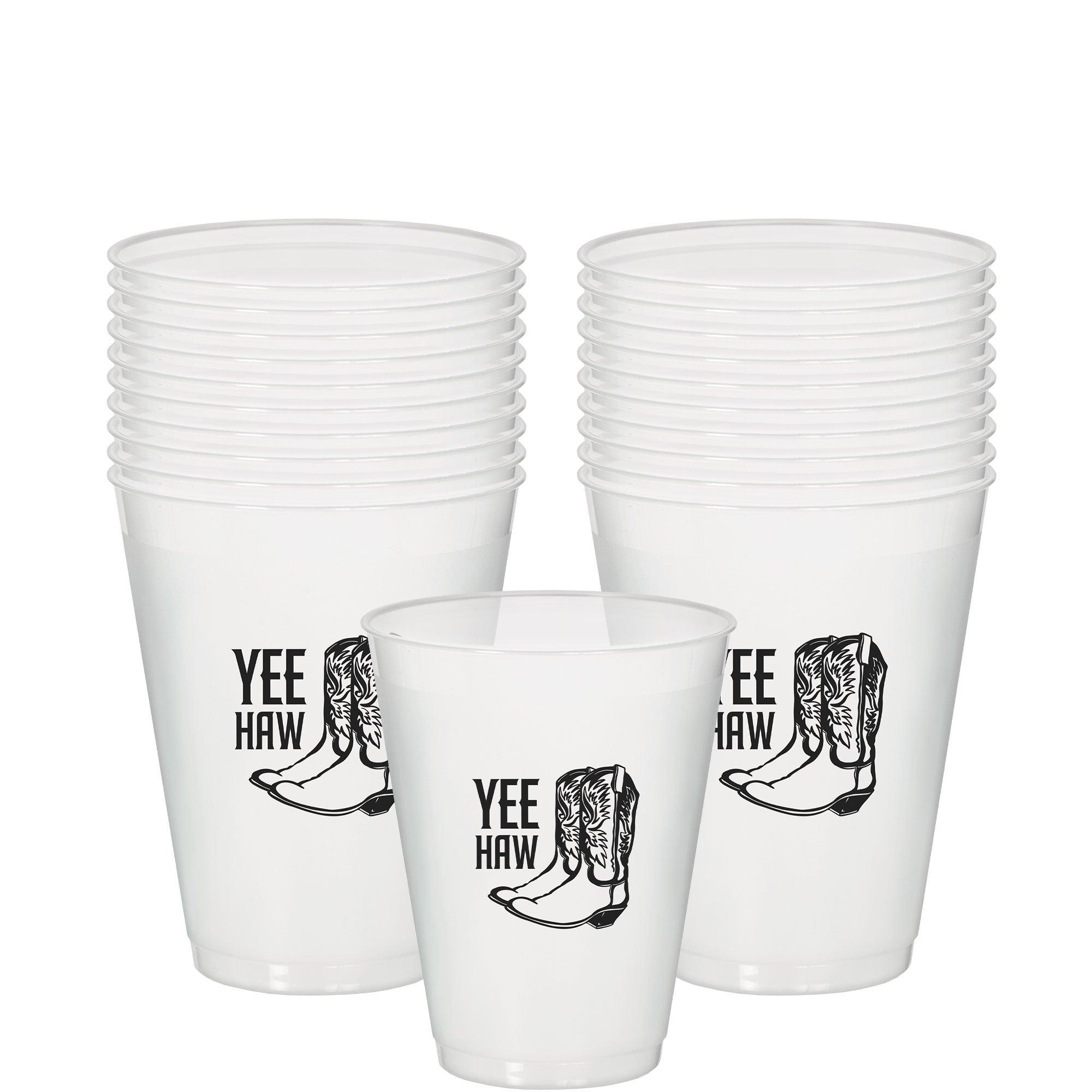 Western Yee Haw Plastic Cups, 18oz, 25ct