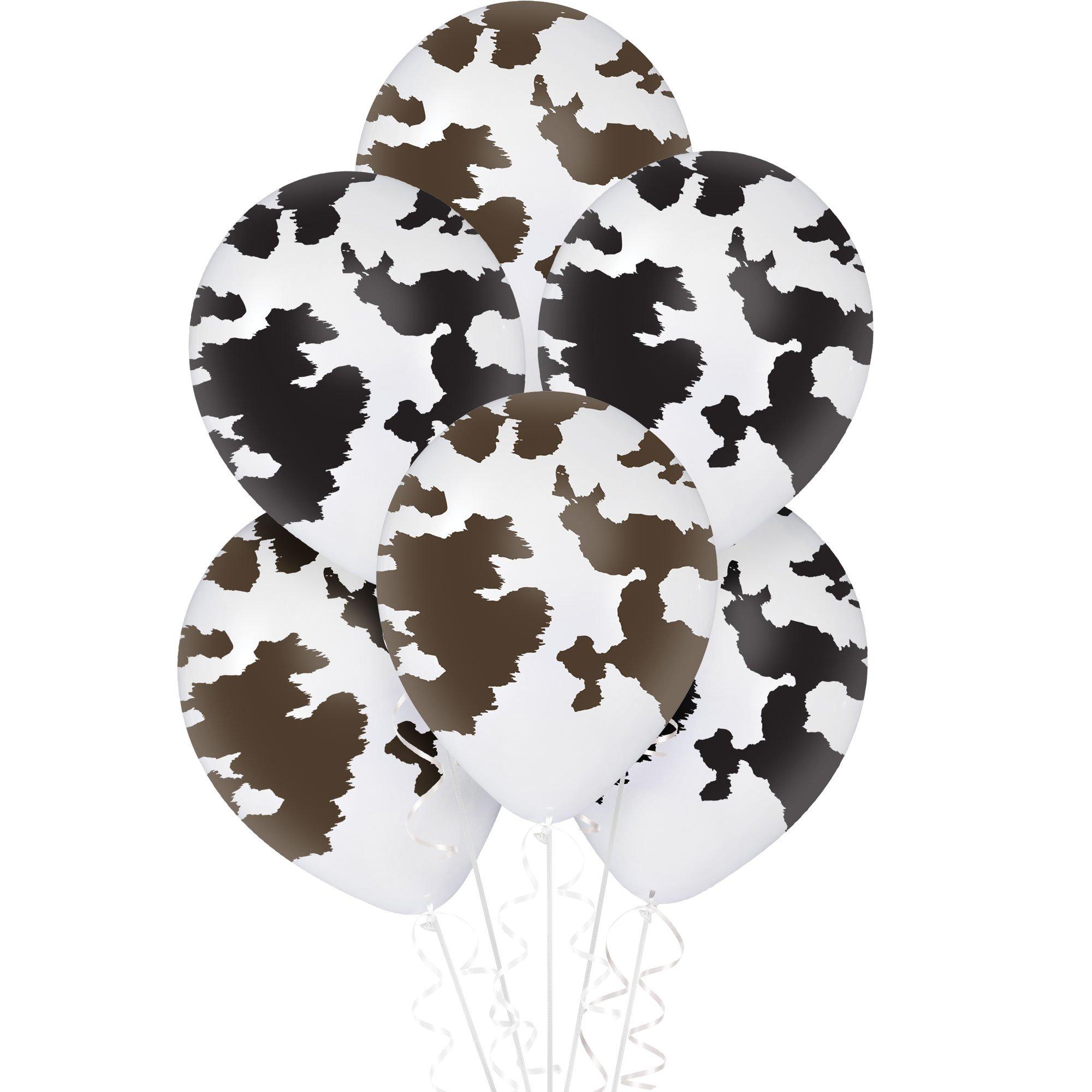 Western Cow Print Latex Balloons, 6ct