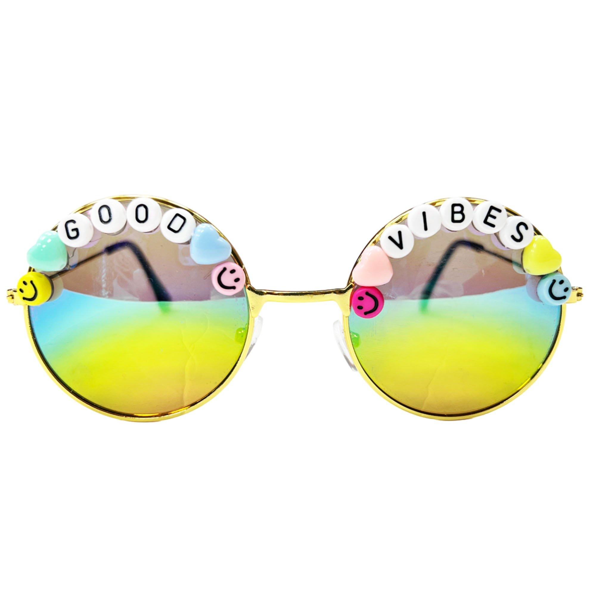 Good Vibes Kandi Round Mirrored Sunglasses