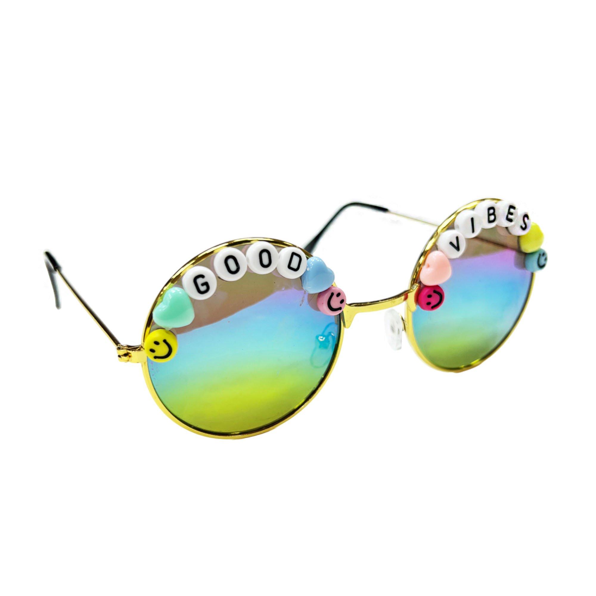 Good Vibes Kandi Round Mirrored Sunglasses