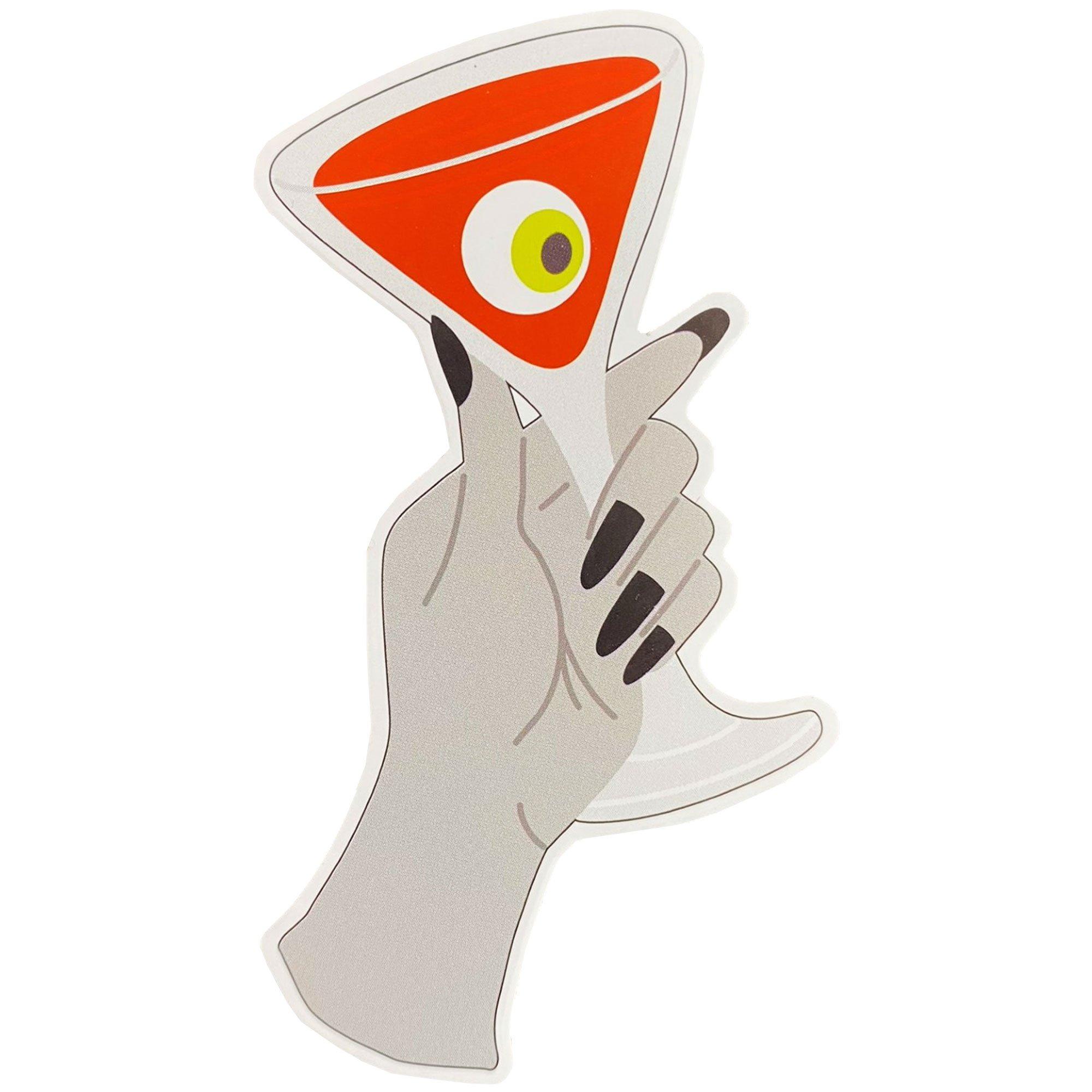 Zombie Martini Sticker, 2in x 3.5in