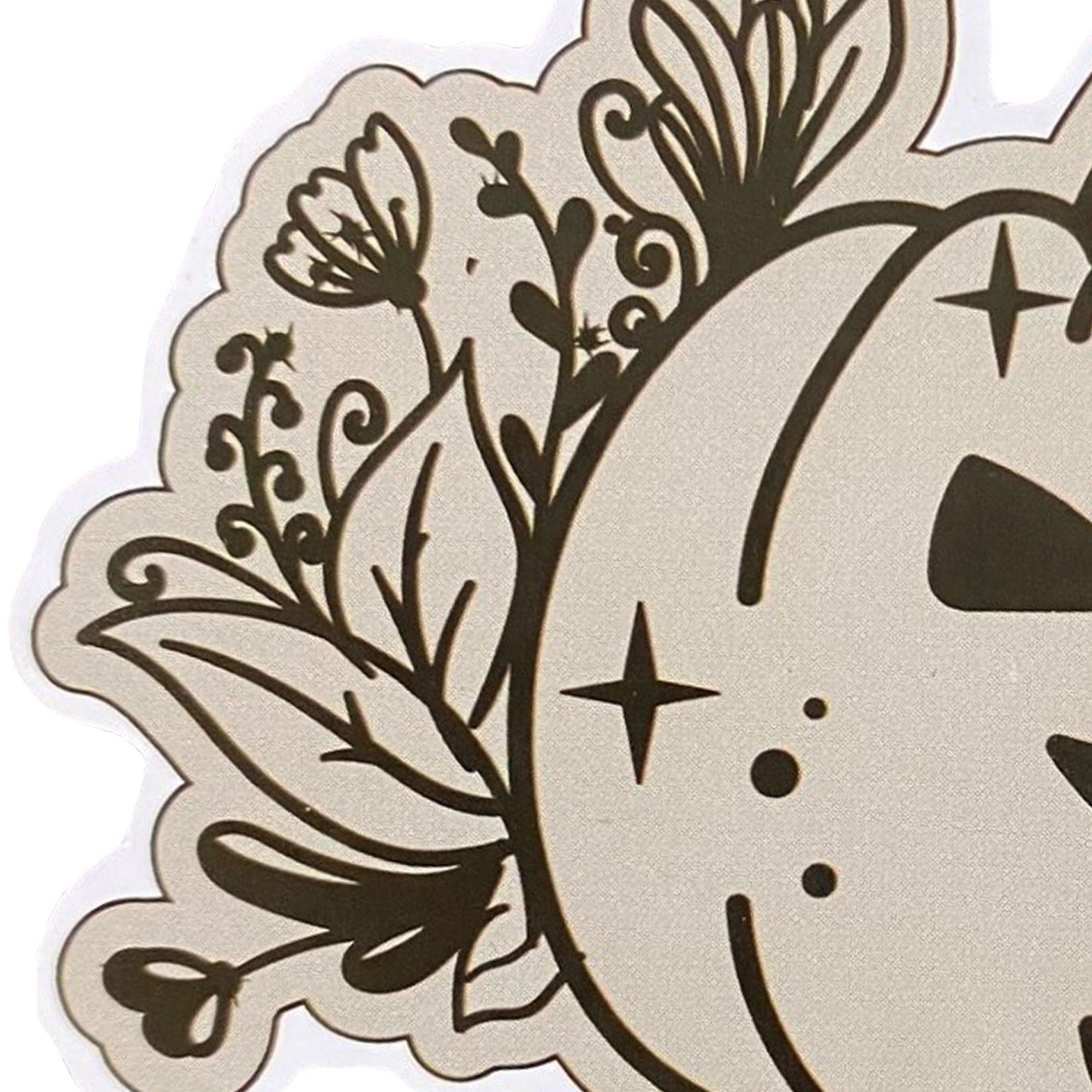 Kraft Paper-Look Jack-o'-Lantern Sticker, 3.1in x 2.25in