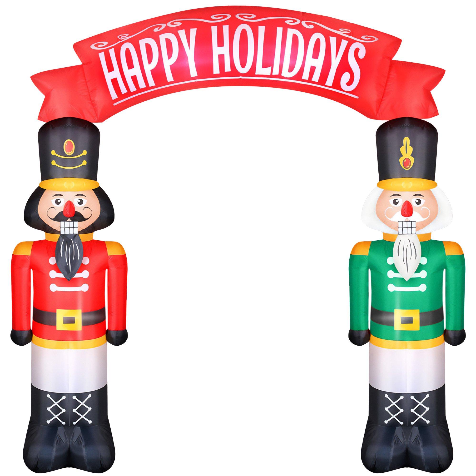 AirFlowz Nutcrackers Archway Inflatable Yard Decoration, 8ft