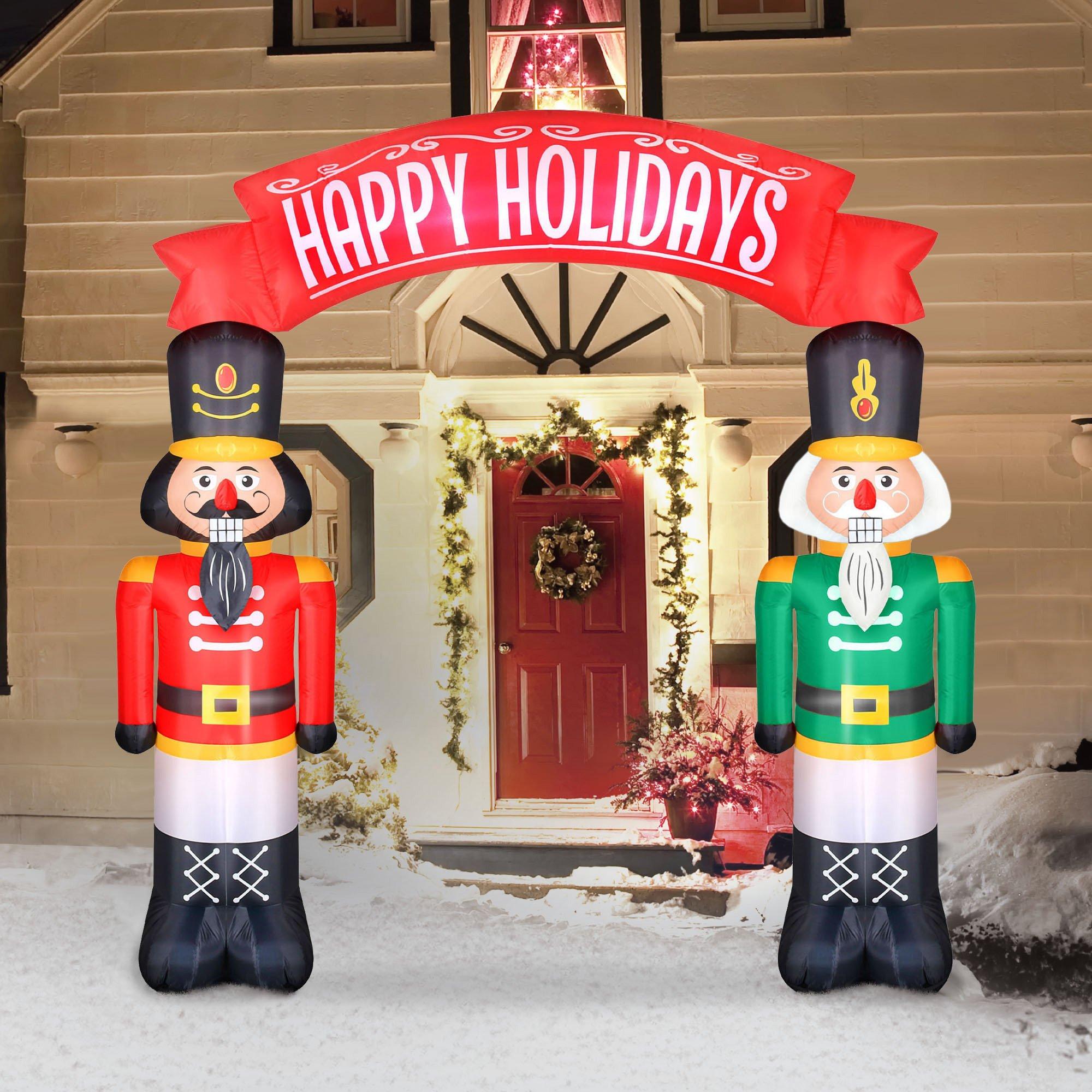 AirFlowz Nutcrackers Archway Inflatable Yard Decoration, 8ft